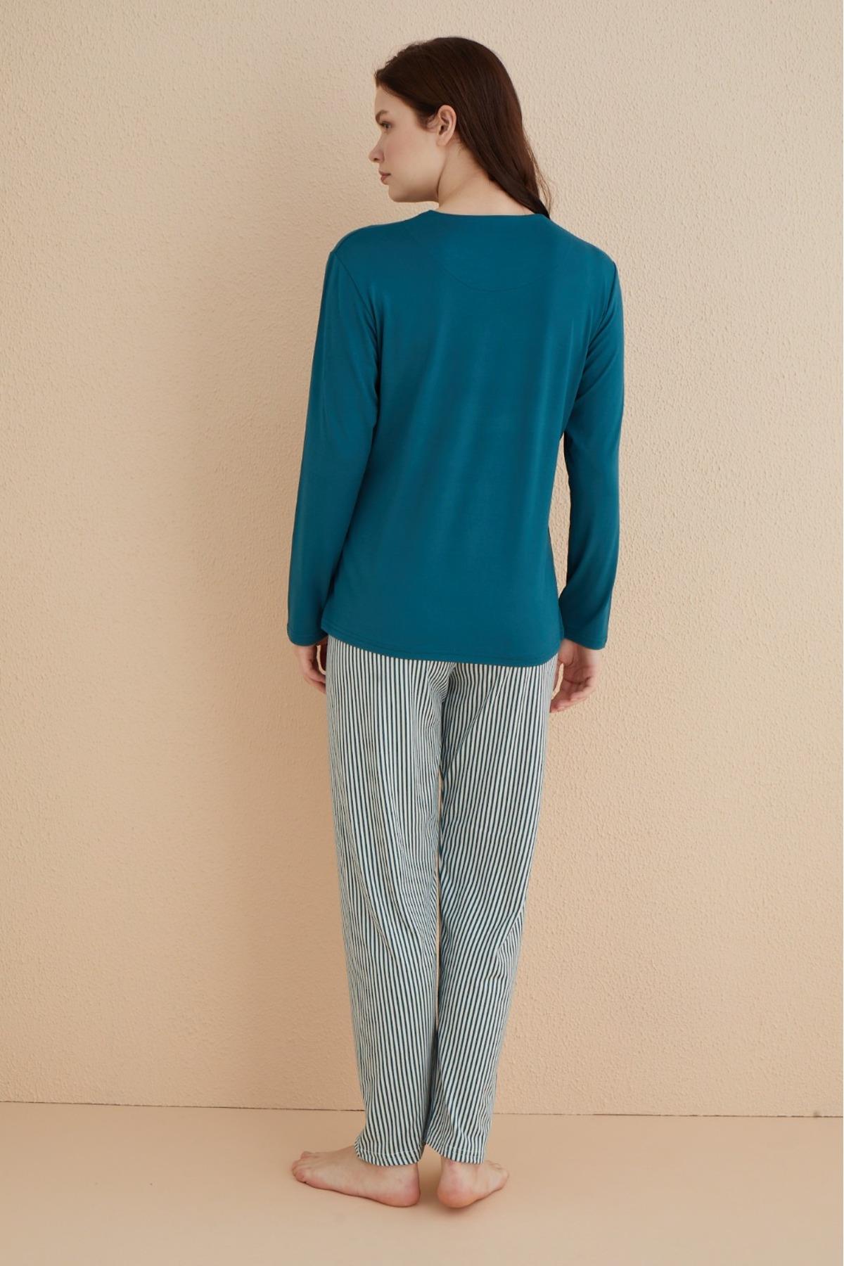 Milan Kadın Pijama Takmı Baskılı Bonjour 50902-17