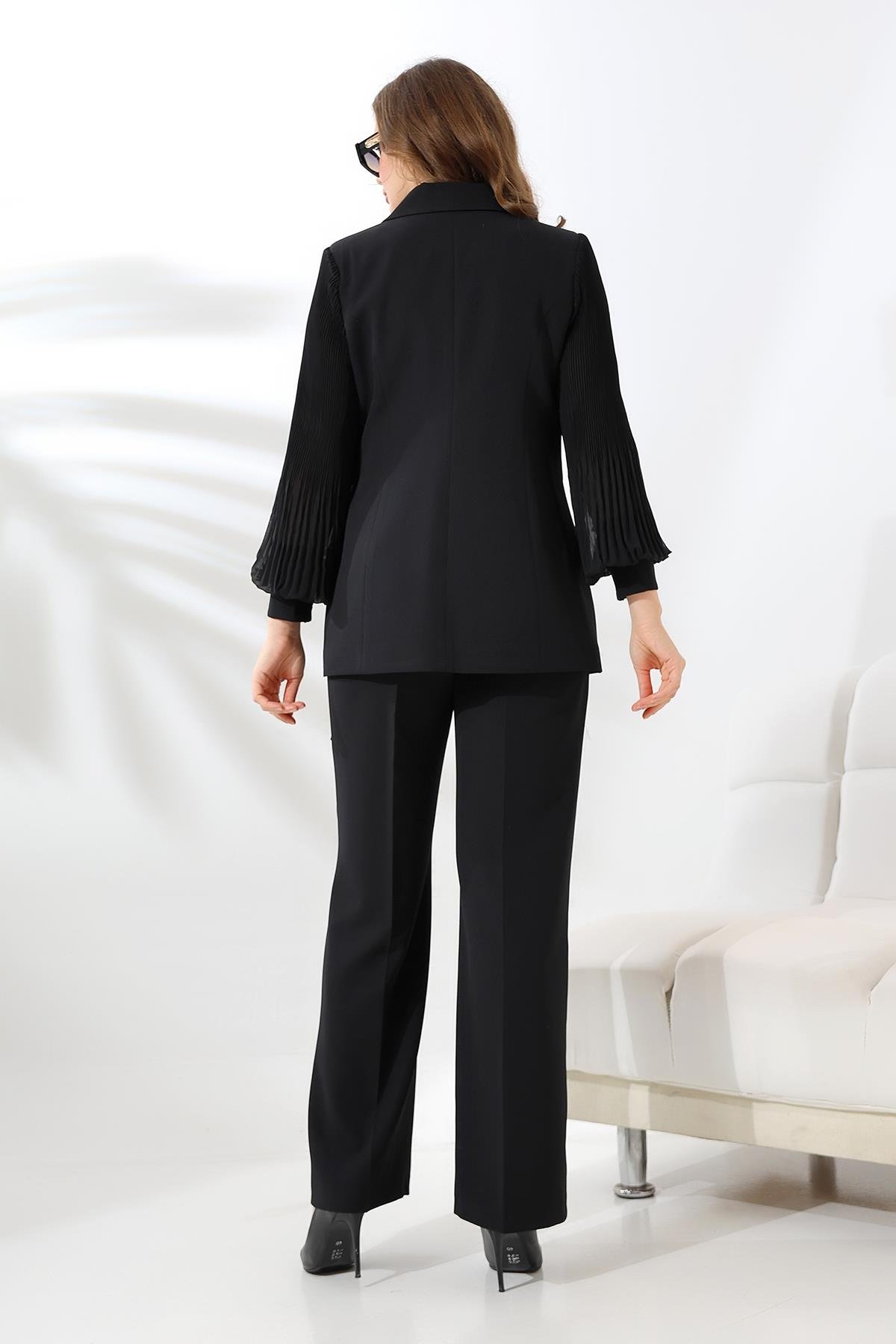 ŞİFON KOLLU İKİLİ BLAZER TAKIM