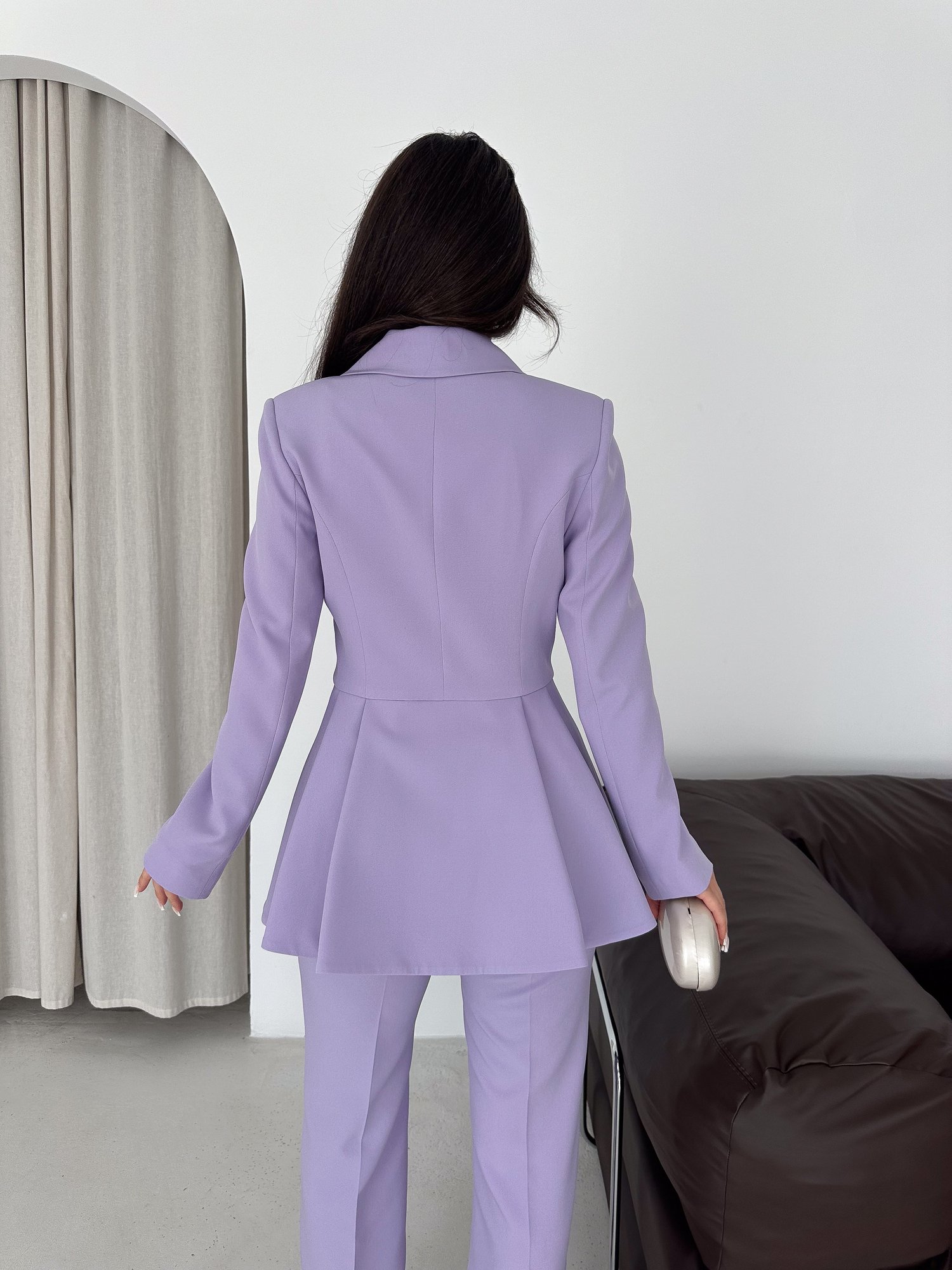Volanlı Blazer İkili Pantolonlu Takım
