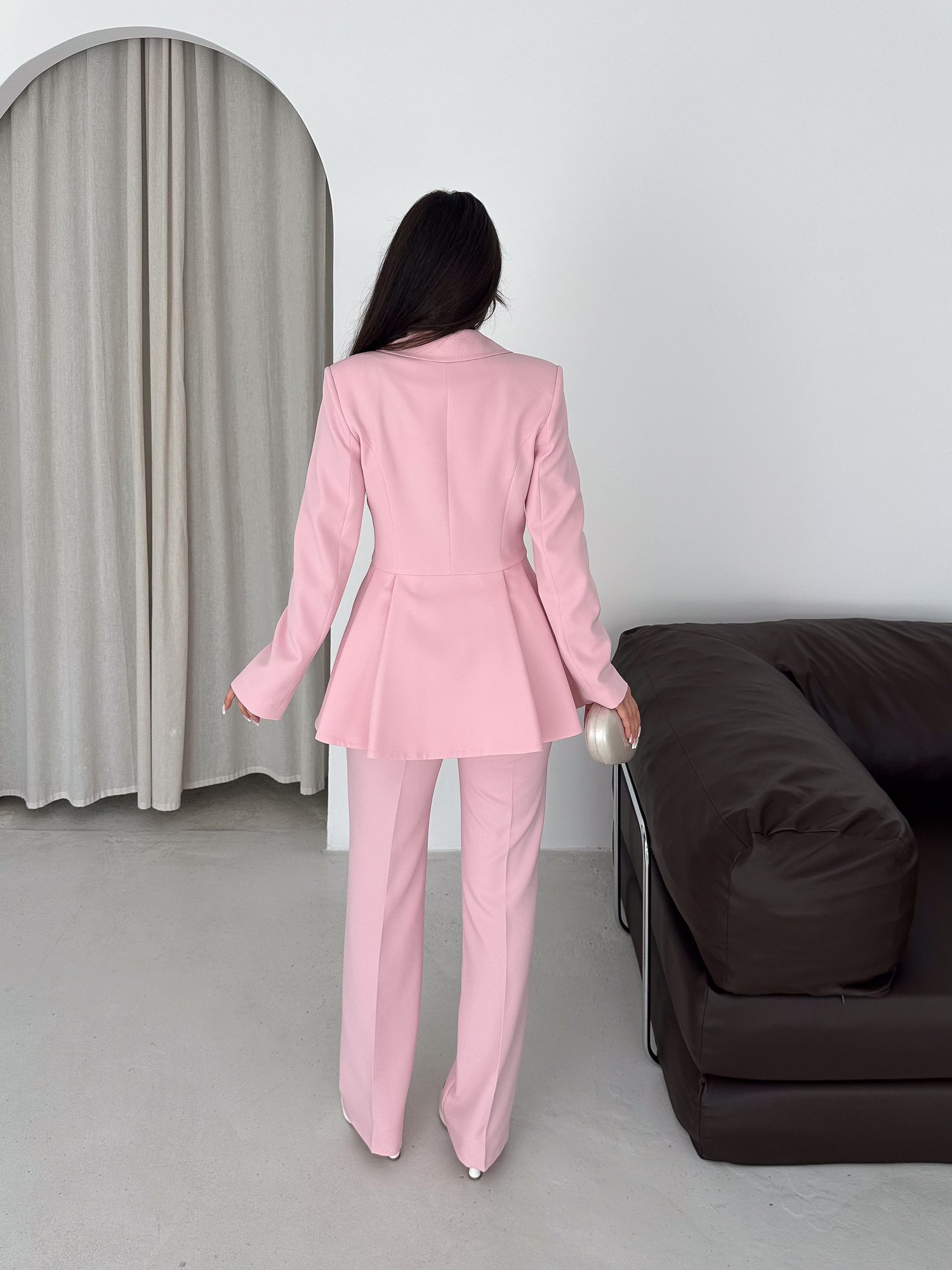 Volanlı Blazer İkili Pantolonlu Takım
