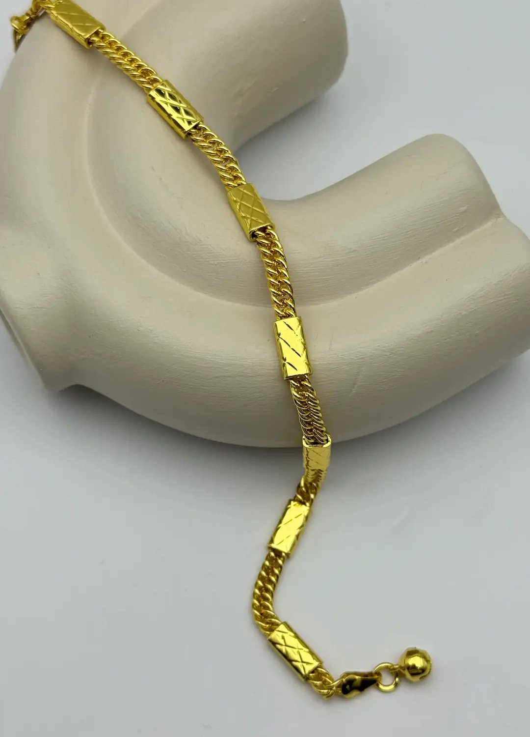 22K Altın Kaplama Zincir Model Bileklik - 25-22k75