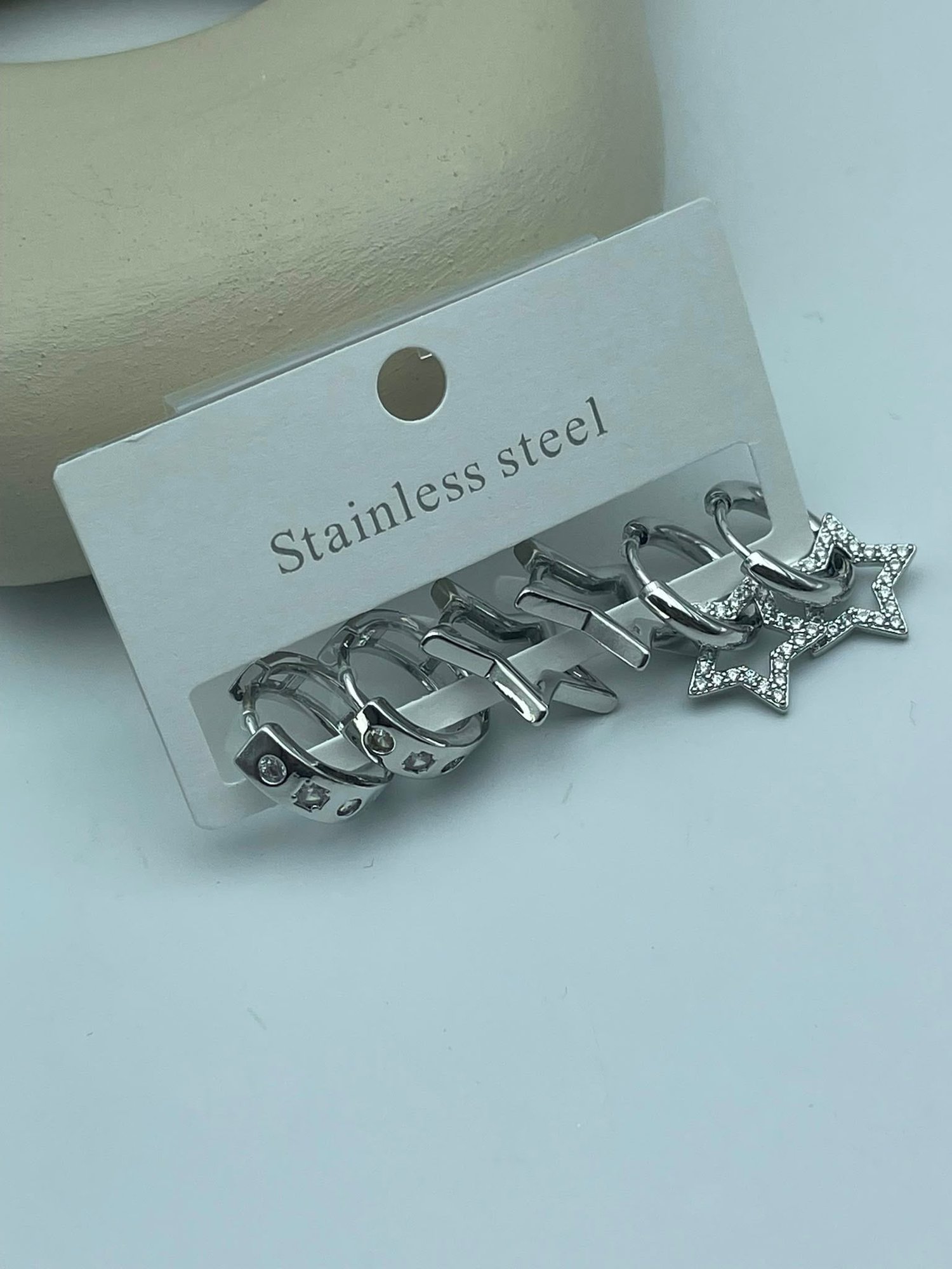 26clk124 - Gümüş Yıldız Charm Küpe Seti