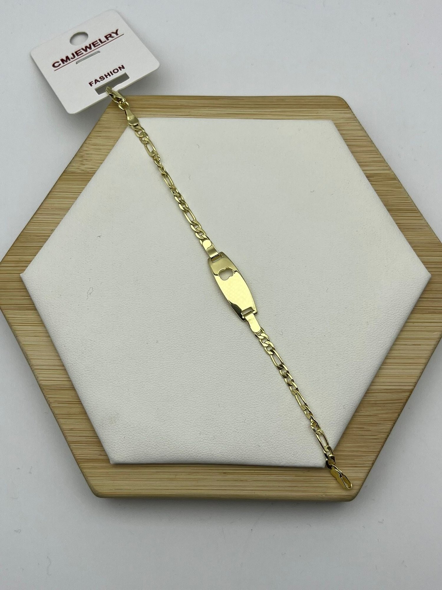 26cmblk16- CM Elma Figürlü Gold Çelik Çocuk Bileziği