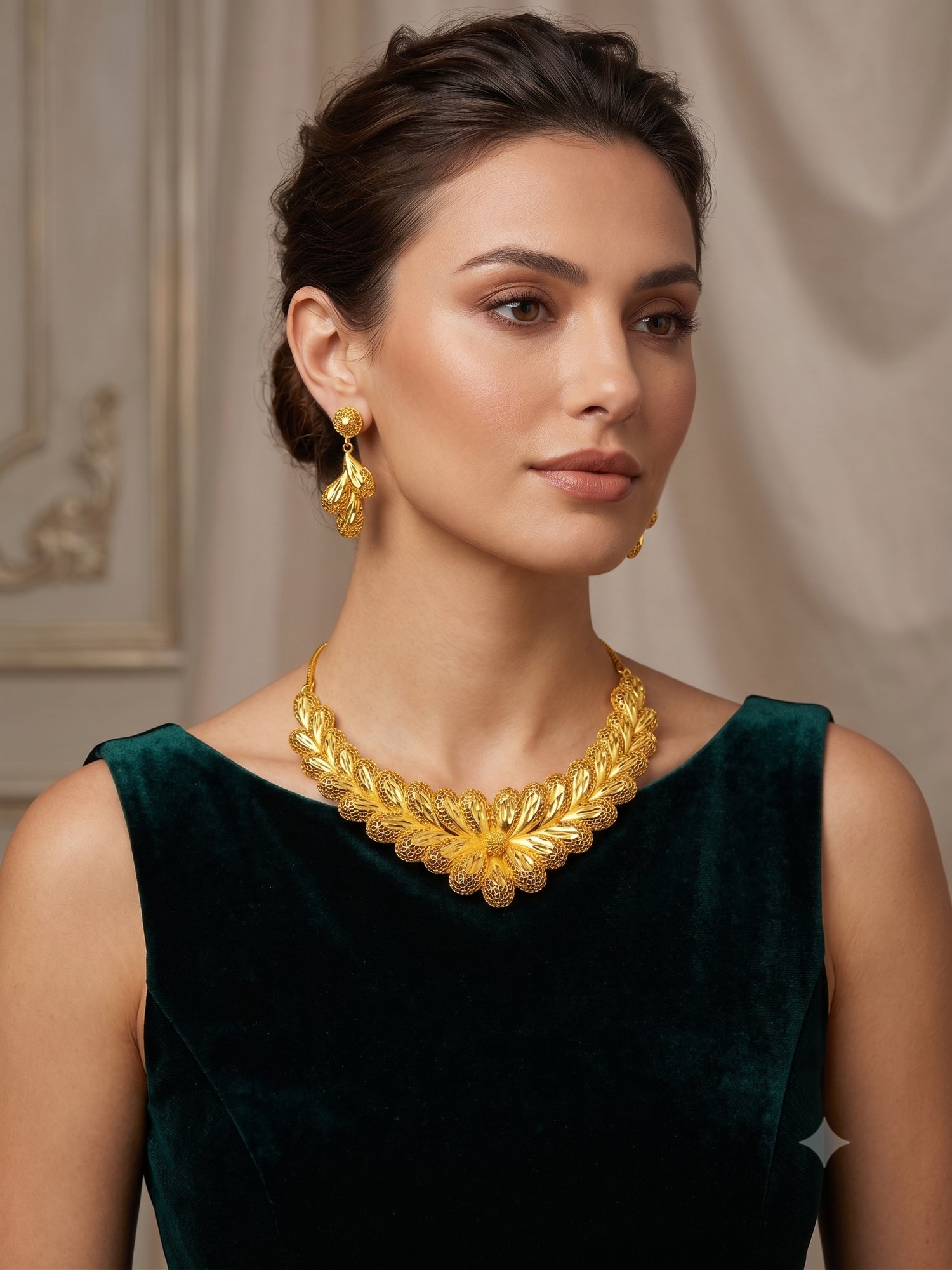 Altın Kaplama Güneş Çiçeği Set 26_22ks26