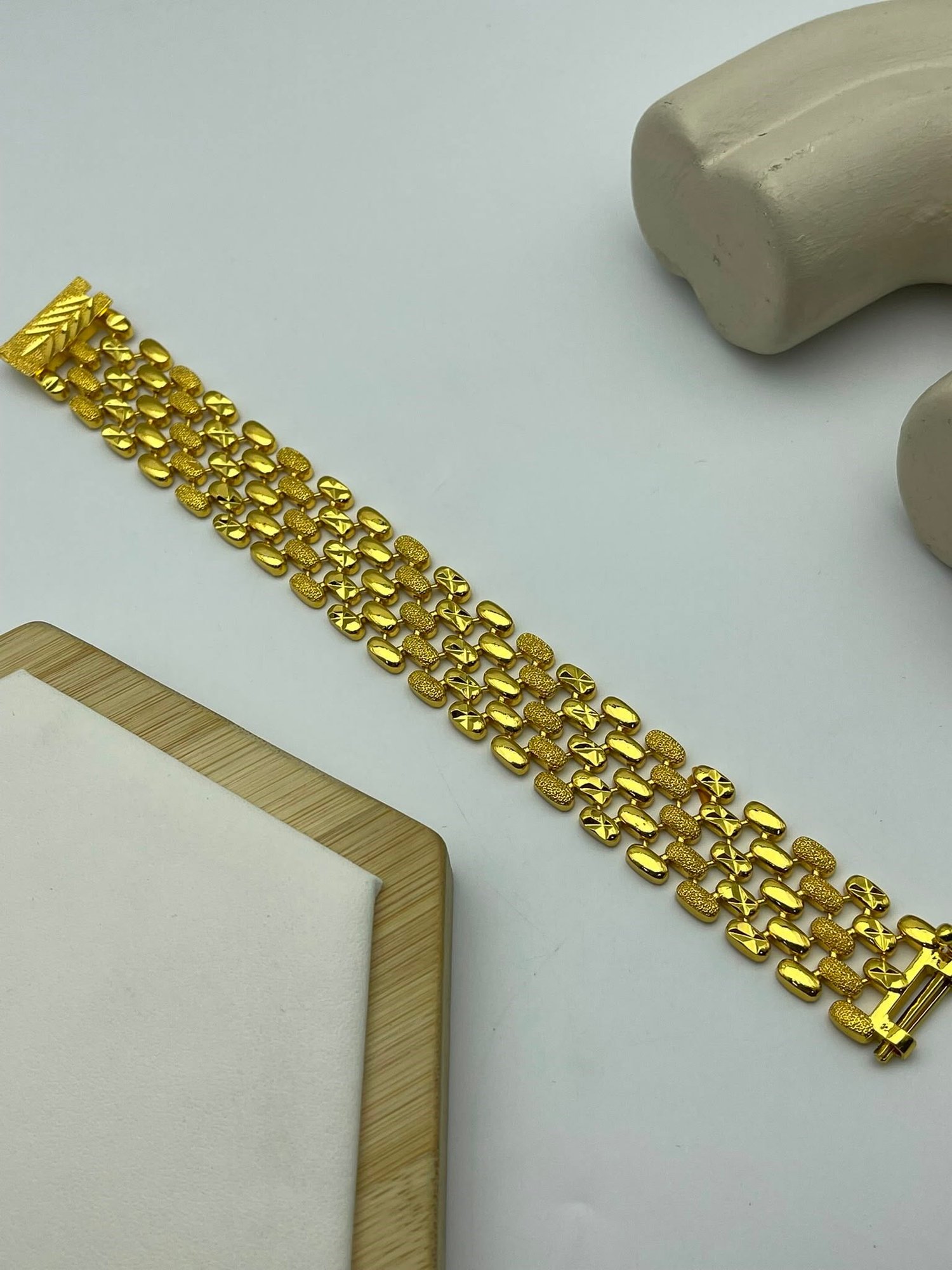 Altın Kaplama Işıltı Hasırı Bileklik 26_22kb74