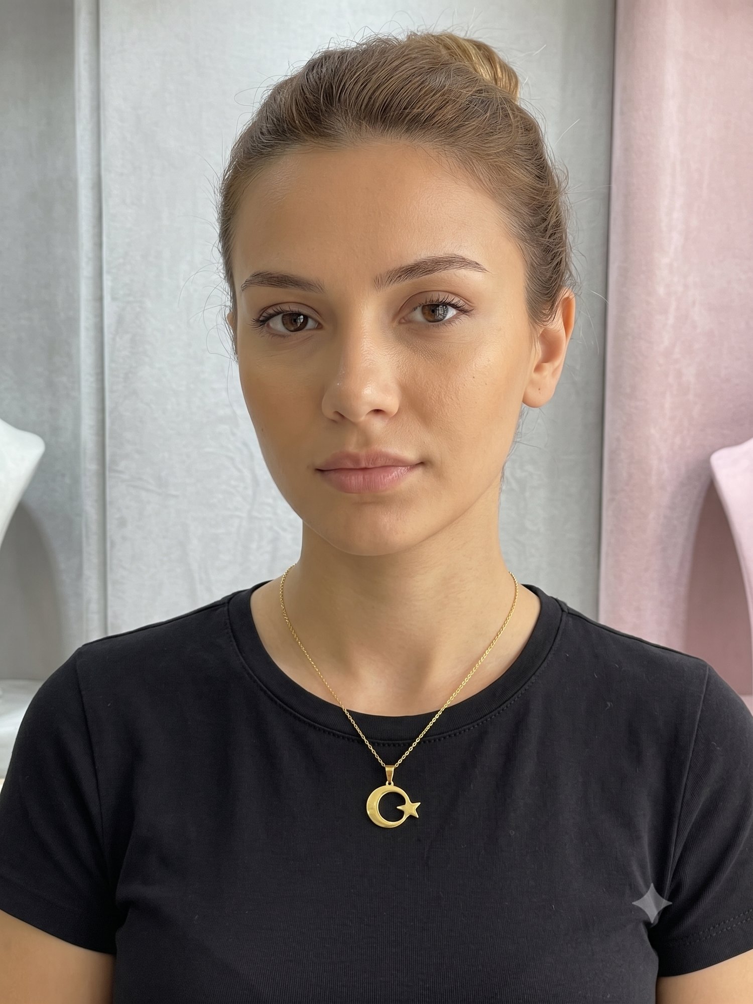 Ay Yıldız Çelik Kolye 26clko37