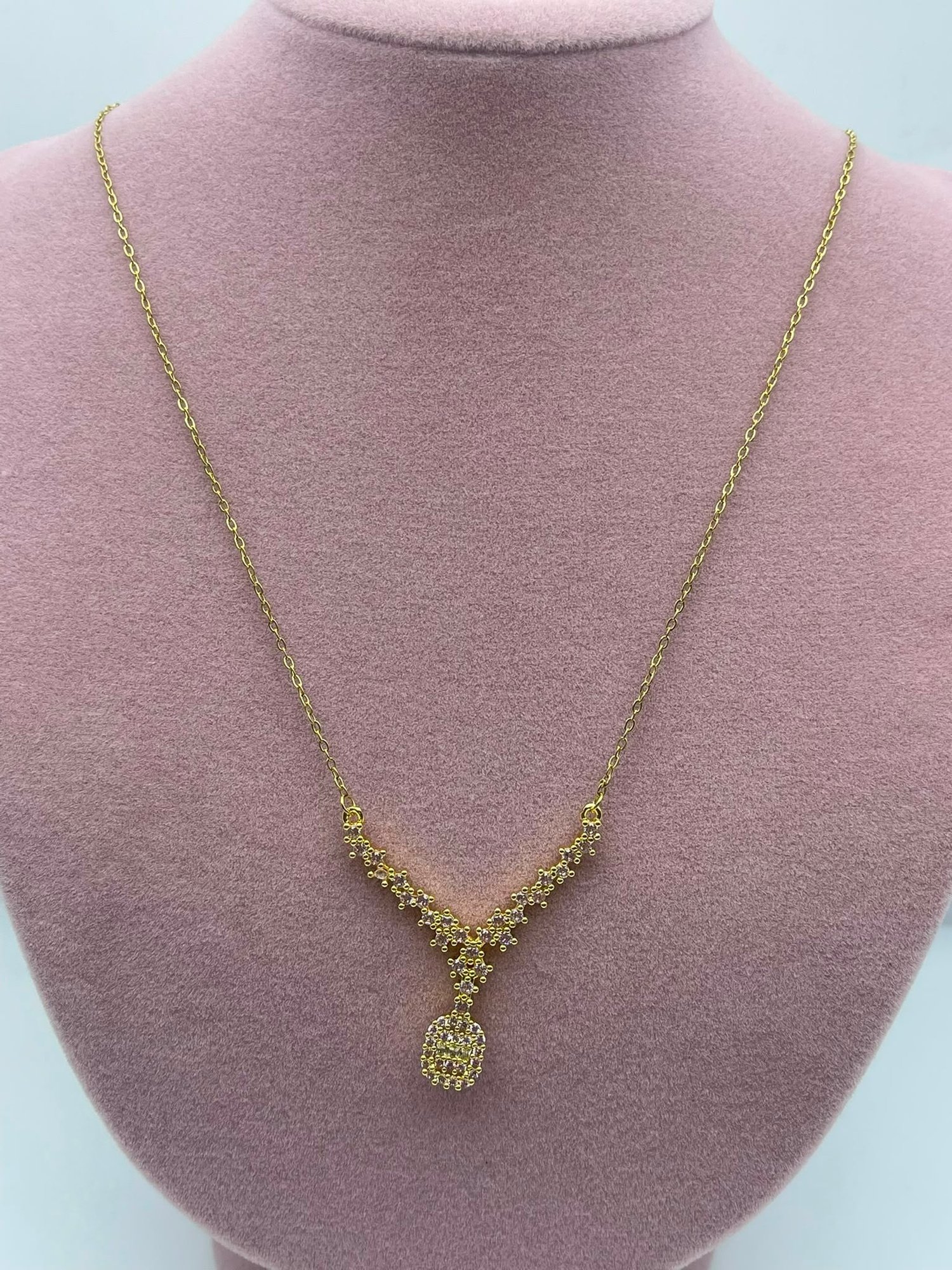 Baget Işıltısı Çelik Kolye Gold ve Silver
