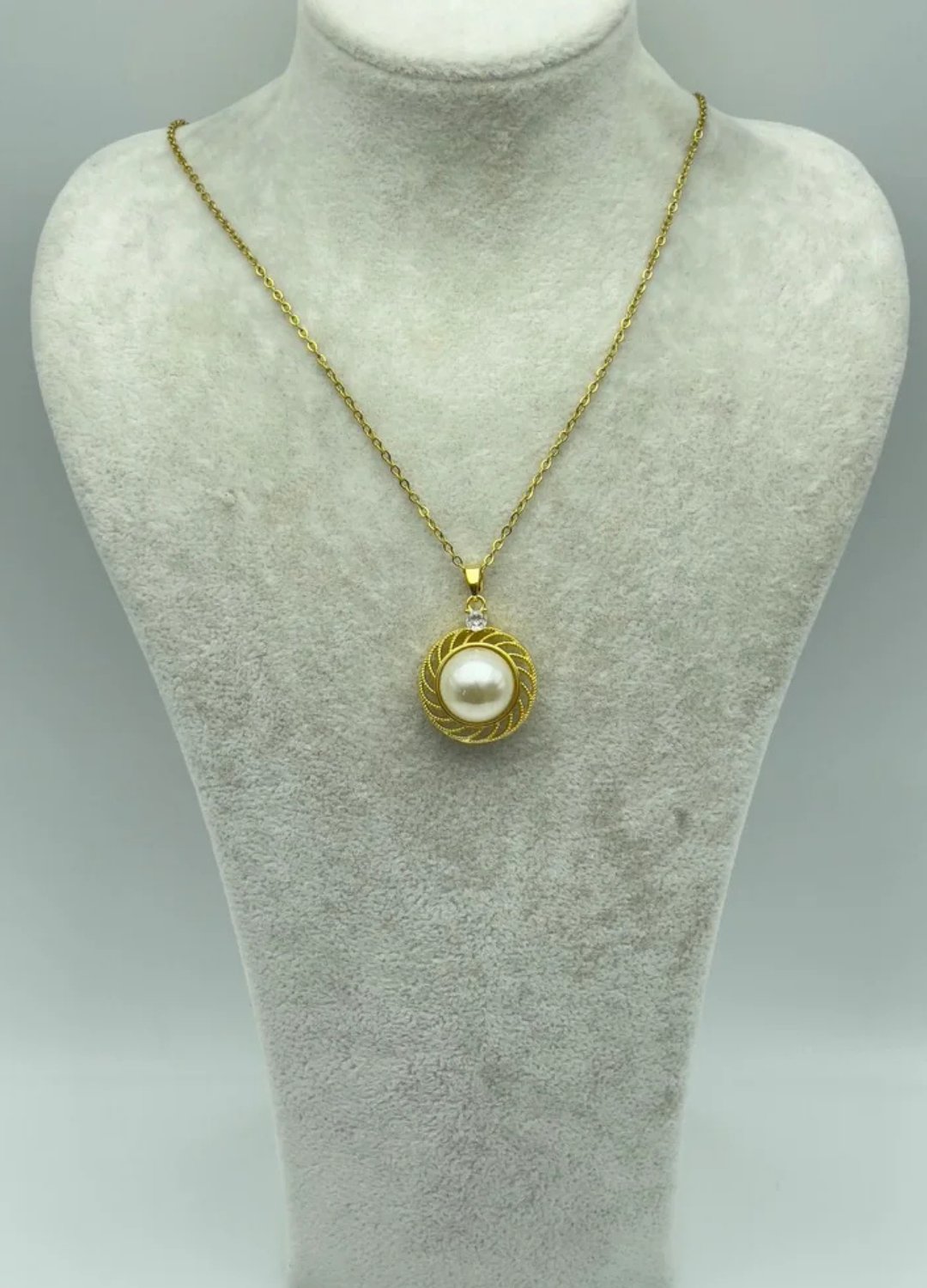 Çelik Gold İnci Kolye - 25-ctr108