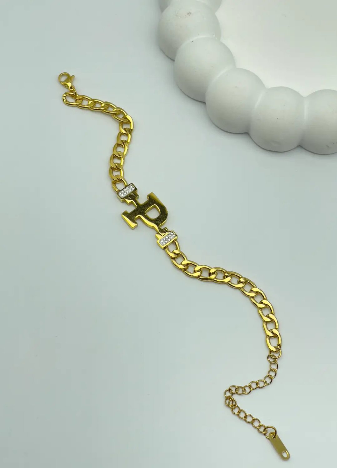 Çelik Gold P Harf Bileklik - 25-blk83