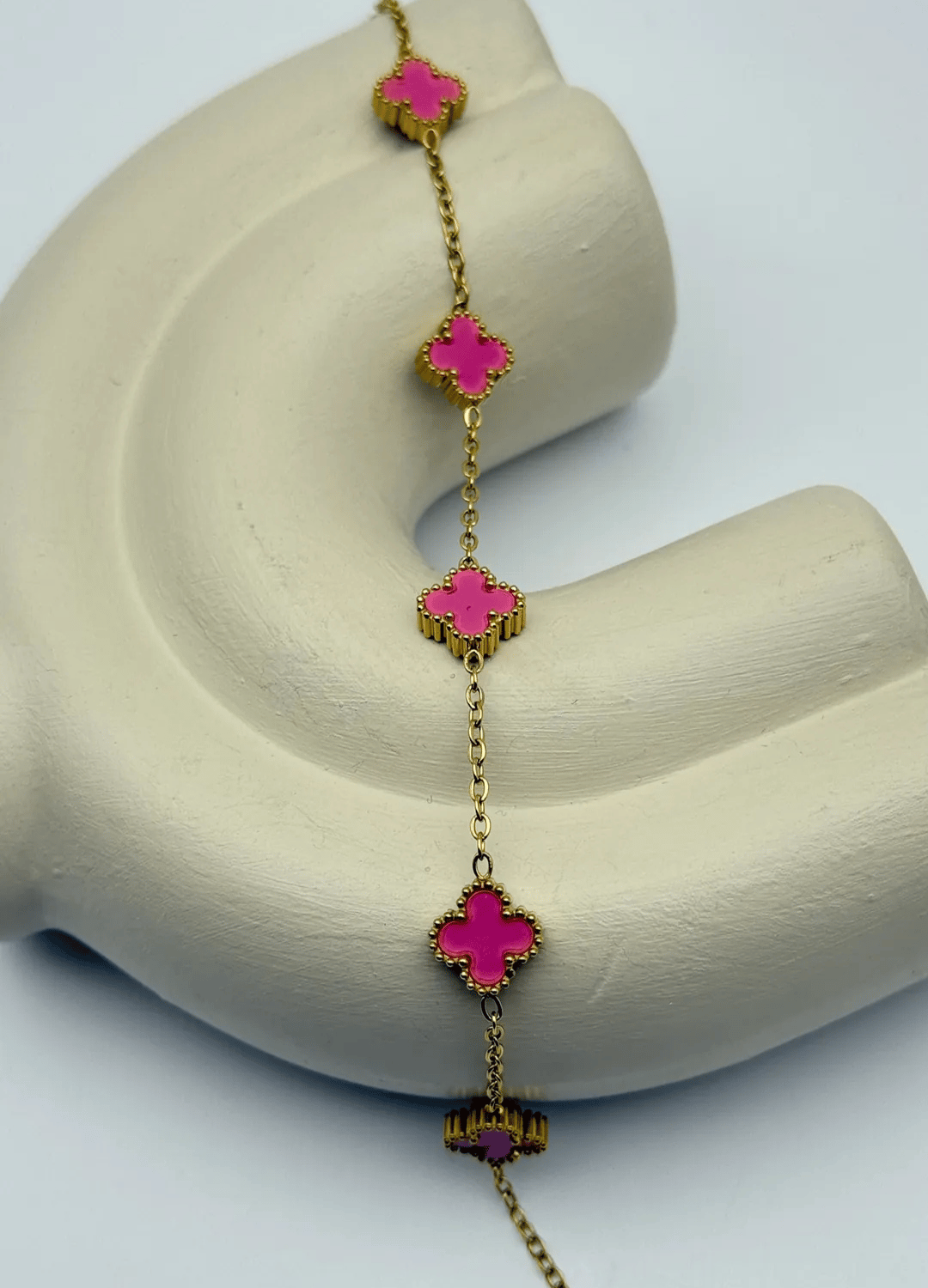 Çelik Gold Pembe Yonca Bileklik - 25-ynb60