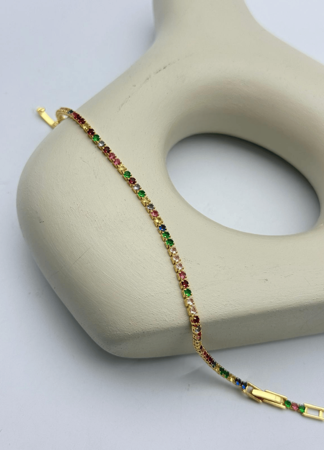 Çelik Gold Renkli Mini Baget Taşlı Su Yolu Bileklik - 26slb08