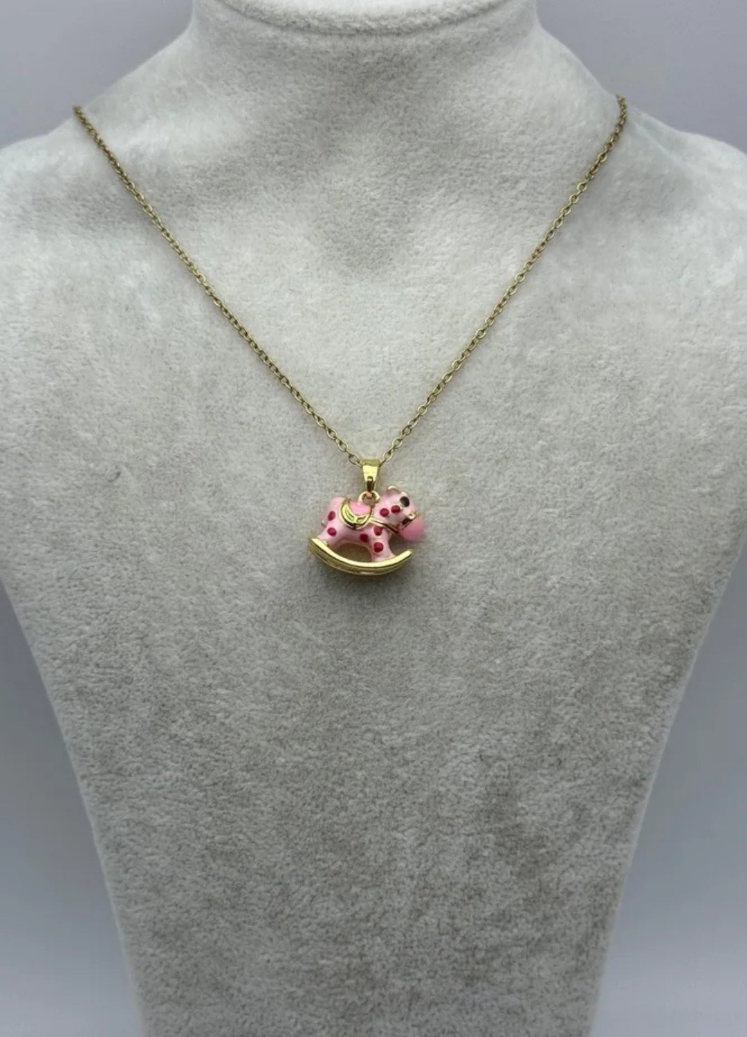 Çelik Gold Sevimli At Kolye - 25-ctr309