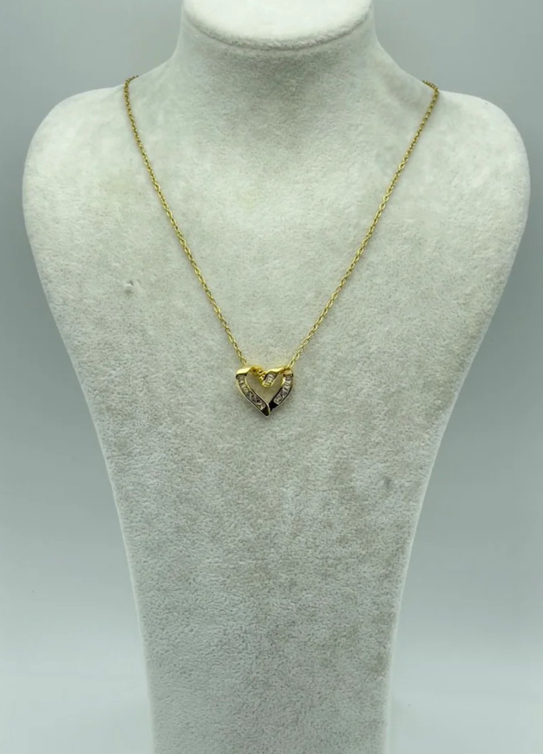 Çelik Gold Taş Kalp Kolye - 25-ctr54