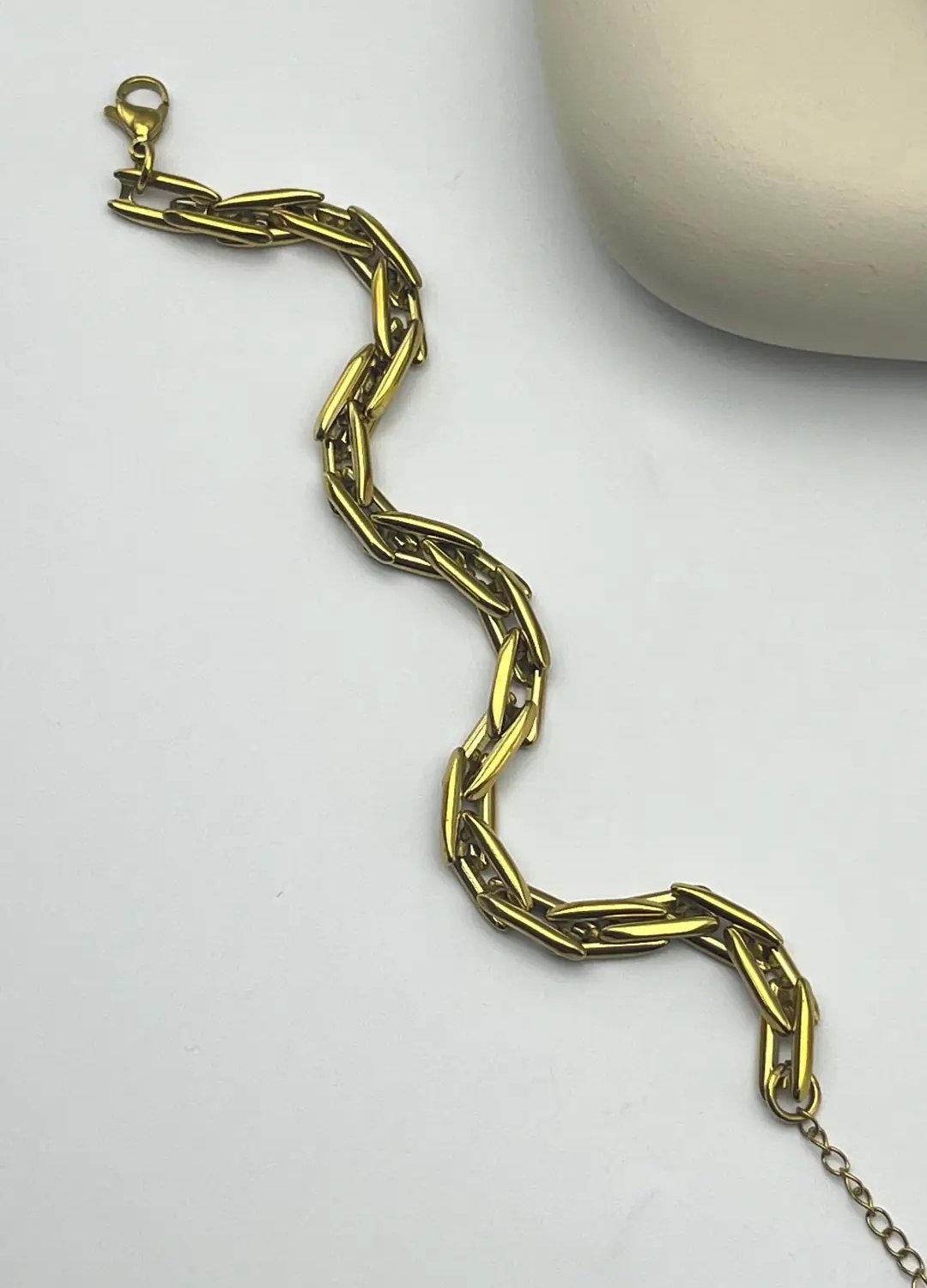 Çelik Gold Tasarım Bileklik - 25-blk130