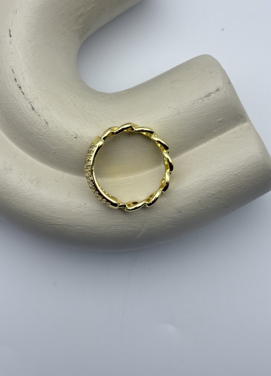 Çelik Gold Taşlı Desenli 12'li Yüzük Seti - 26yzk06