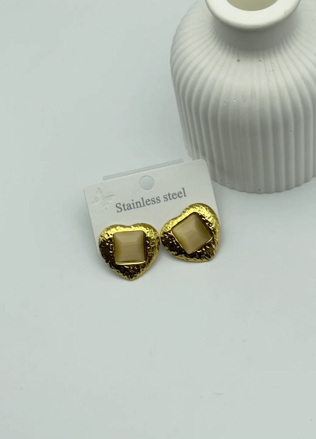 Çelik Gold Taşlı Kalp Kolye - 25-clk44