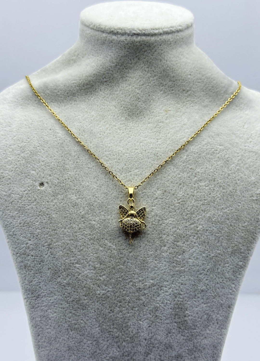 Çelik Gold Taşlı Kolye - 25ctr425