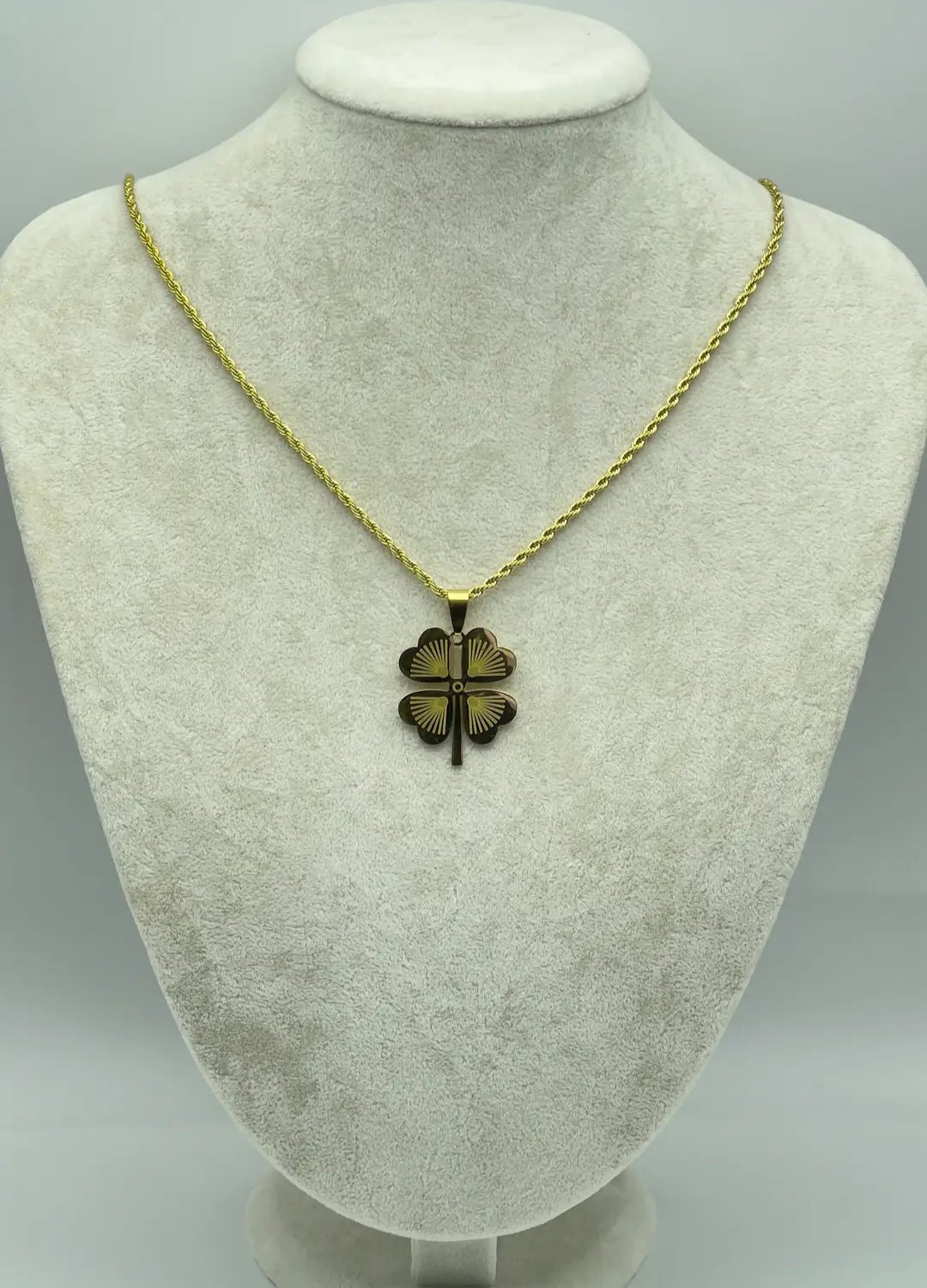 Çelik Gold Yonca Kolye 80cm 25-clkk149