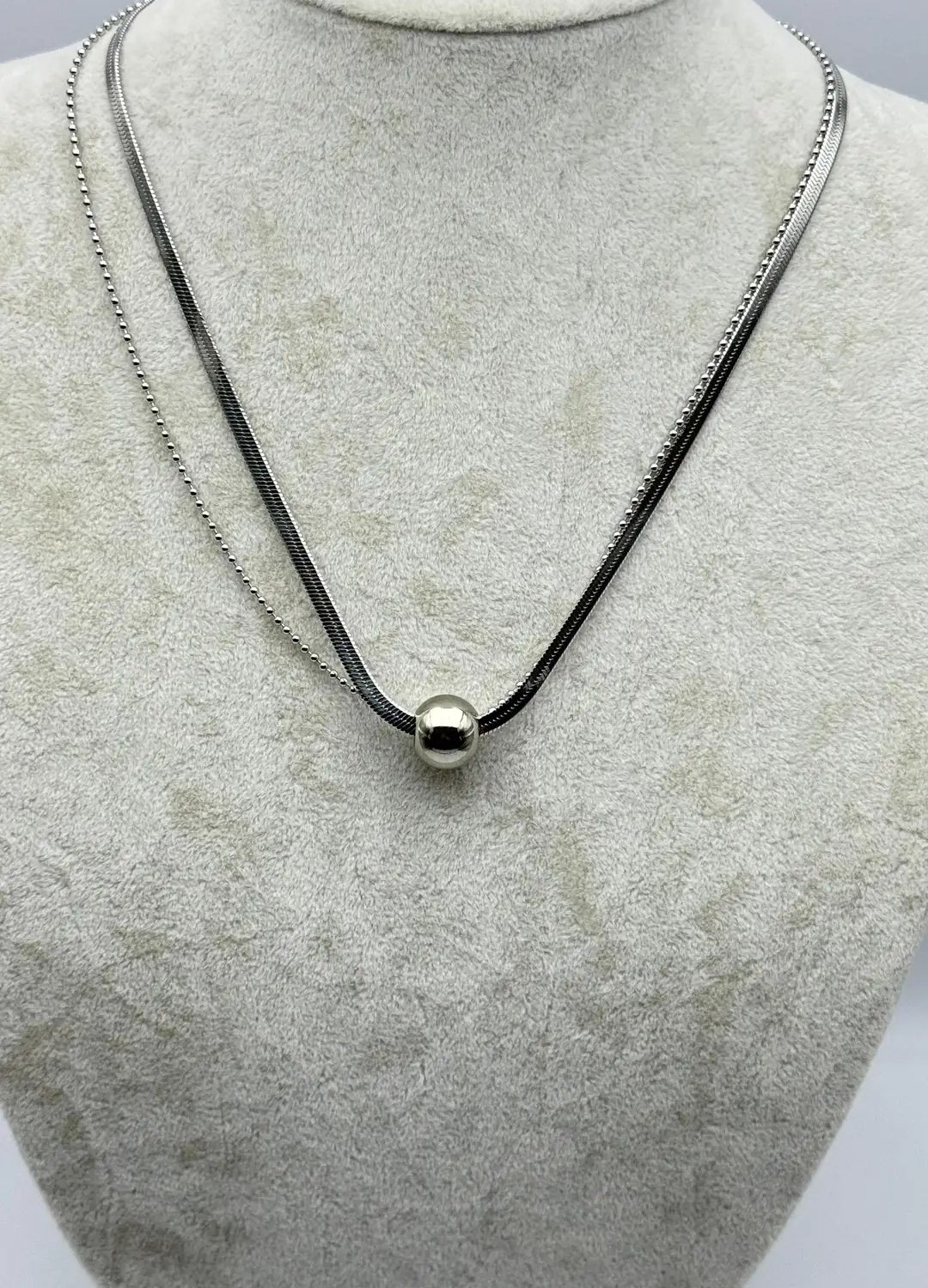 Çelik Silver 2'li Zincir İtalyan Kolye 3mm - 25-clkk260