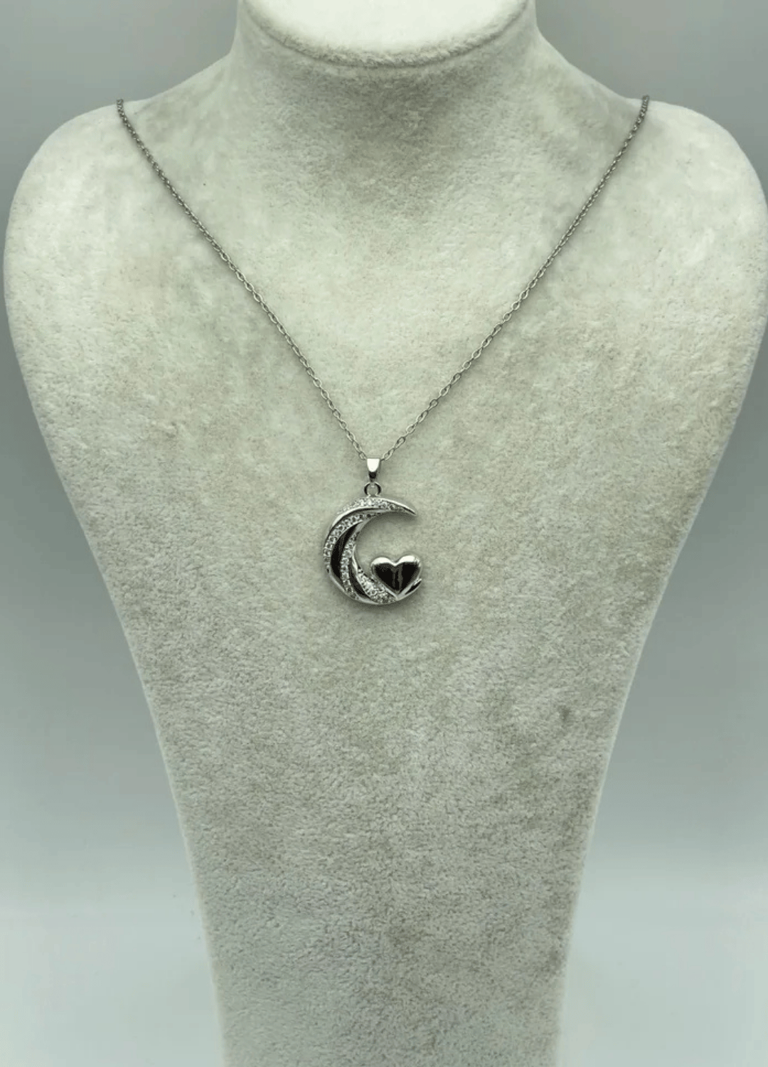 Çelik Silver Ay Detay Kolye - 25-ctr247