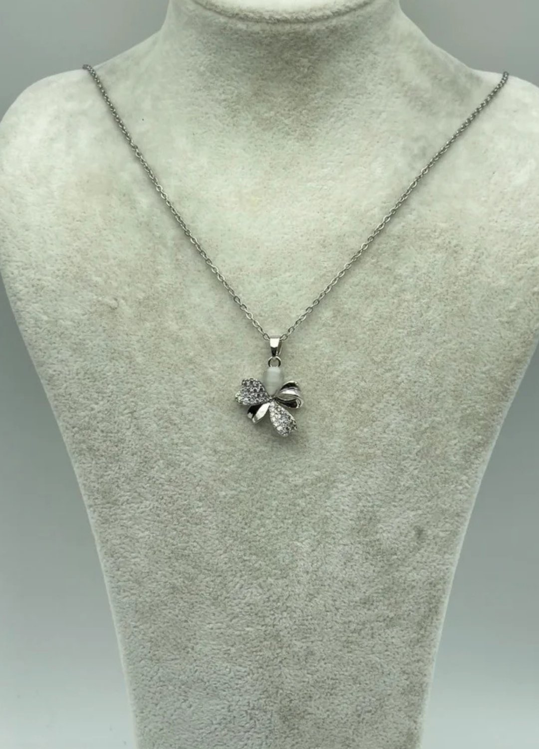 Çelik Silver Çiçek Kolye - 25-ctr263