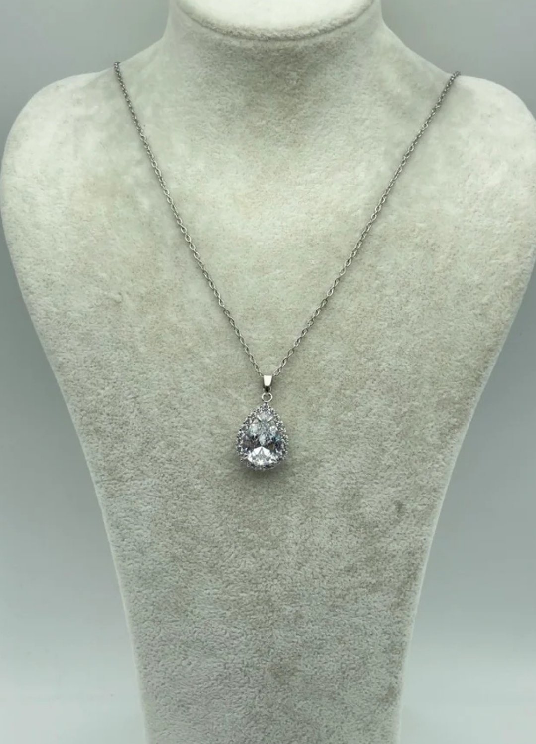 Çelik Silver Damla Yakut Kolye - 25-ctr267