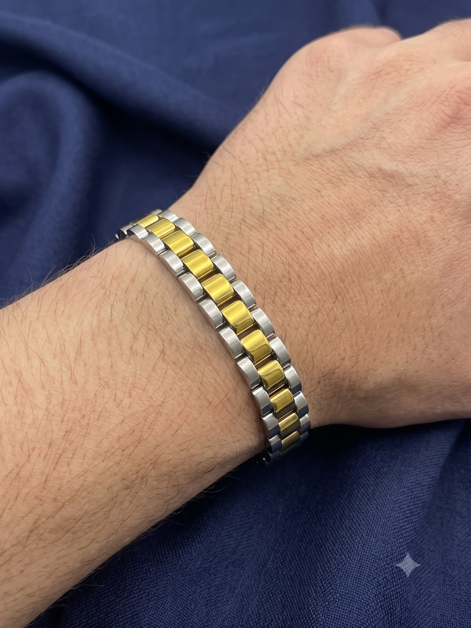 Çelik Silver Gold Erkek Rolex Bileklik - 25blke05