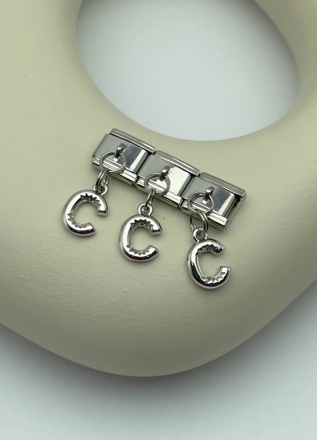 Çelik Silver Harfli Nomi Charm