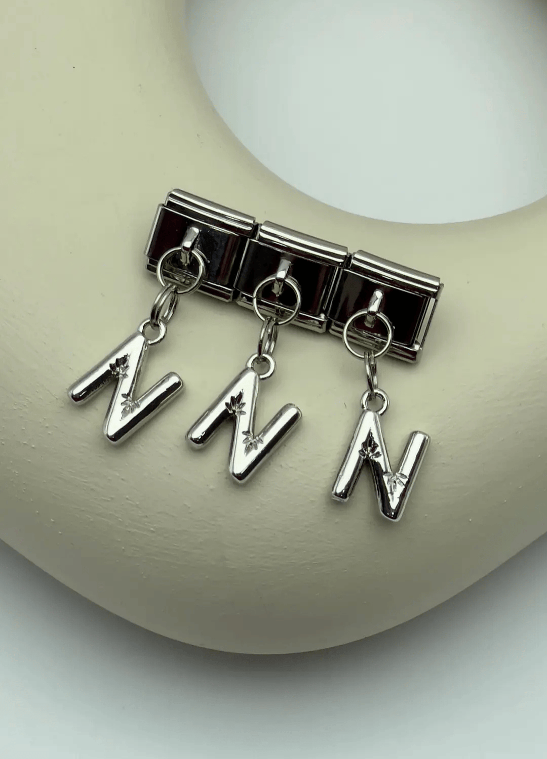 Çelik Silver Harfli Nomi Charm