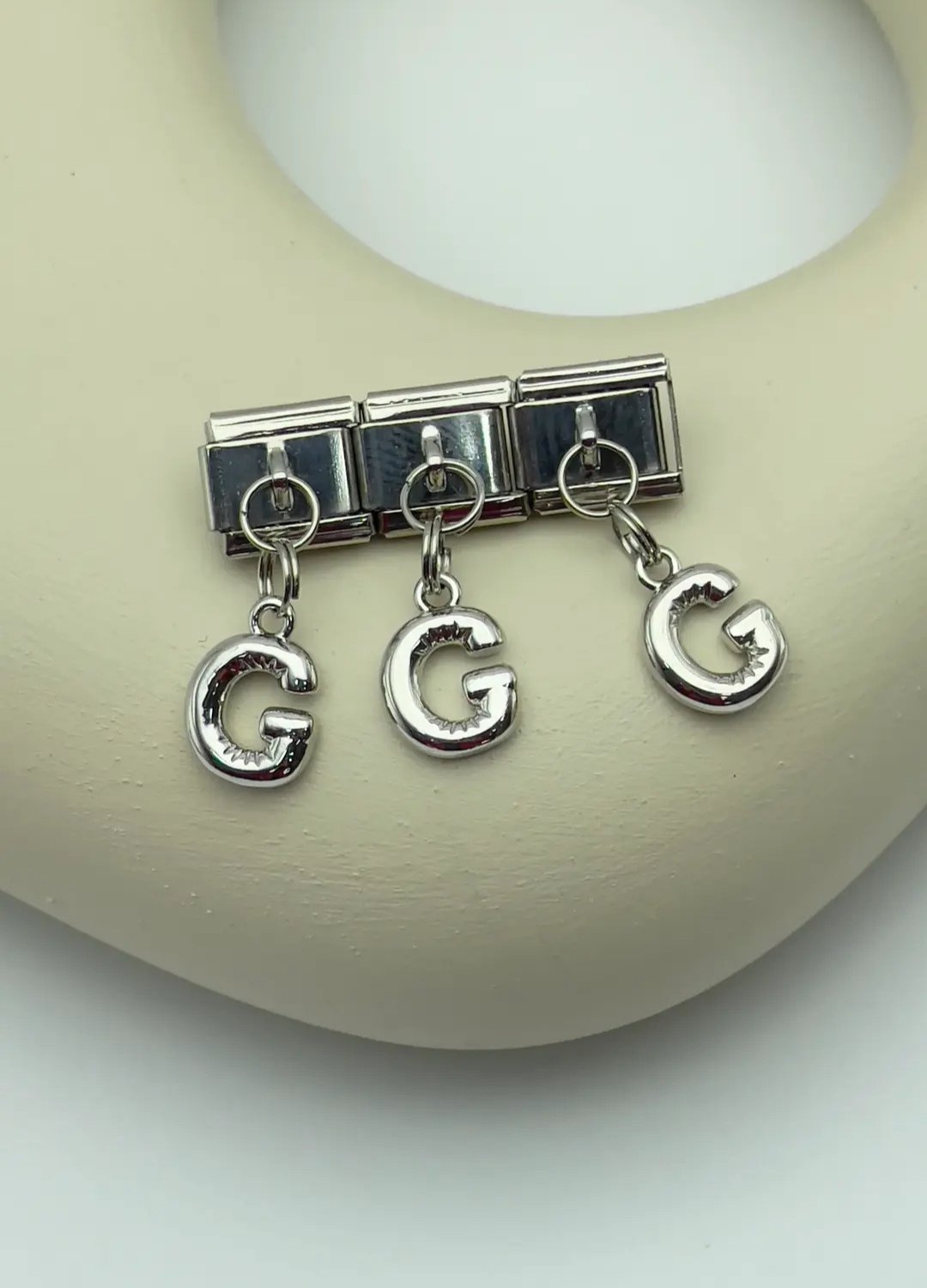 Çelik Silver Harfli Nomi Charm
