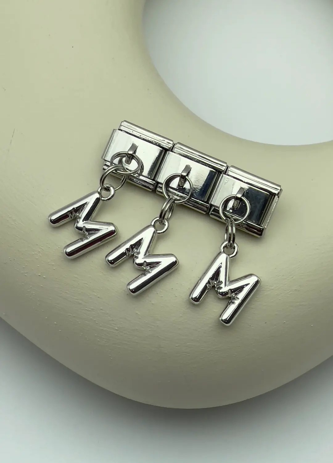 Çelik Silver Harfli Nomi Charm