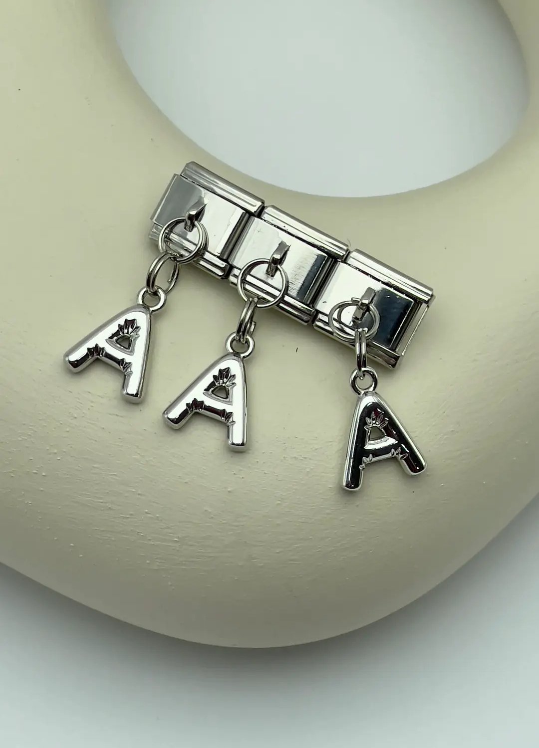 Çelik Silver Harfli Nomi Charm