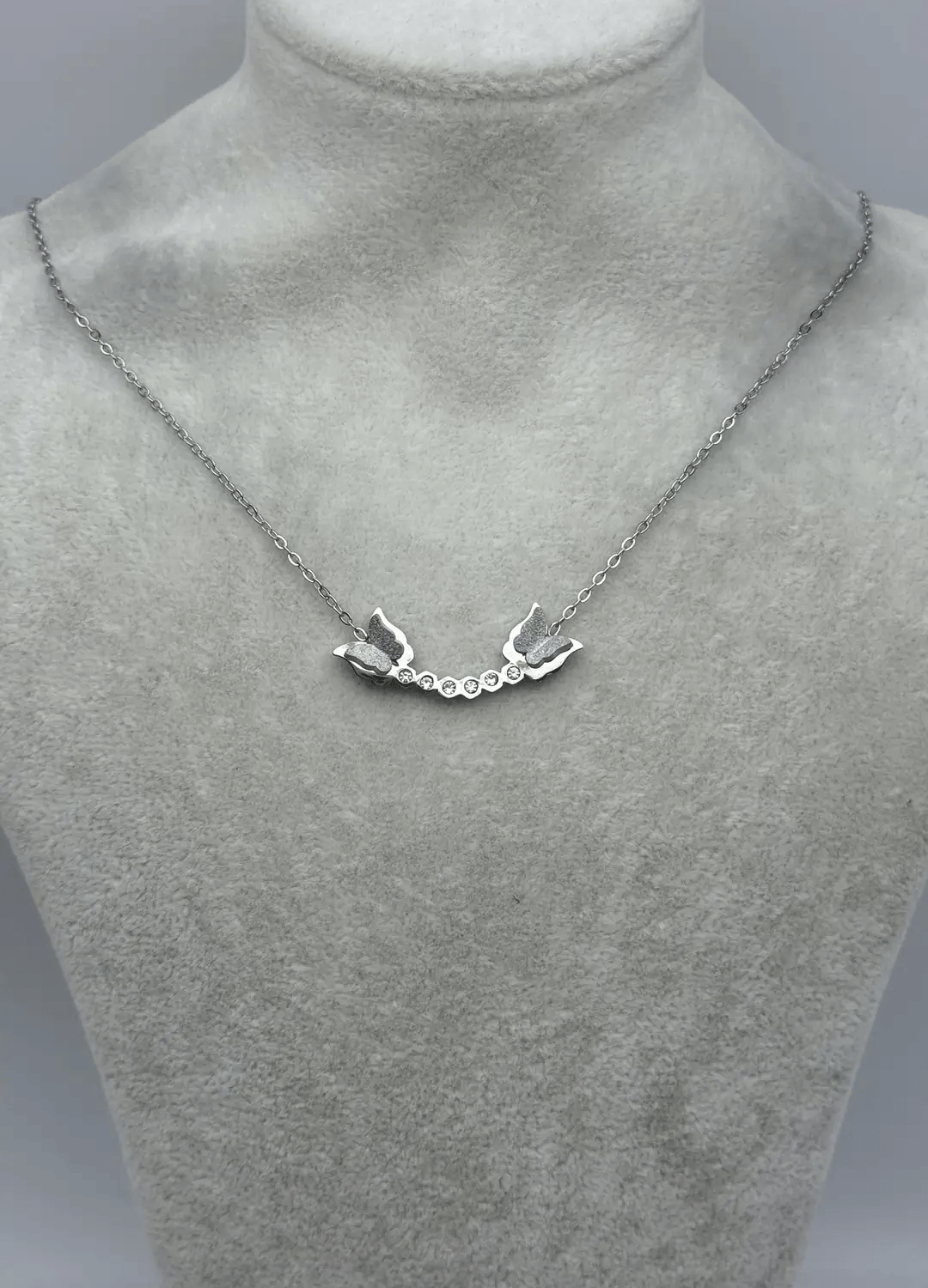 Çelik Silver Kelebek Kolye - 25-clkk224