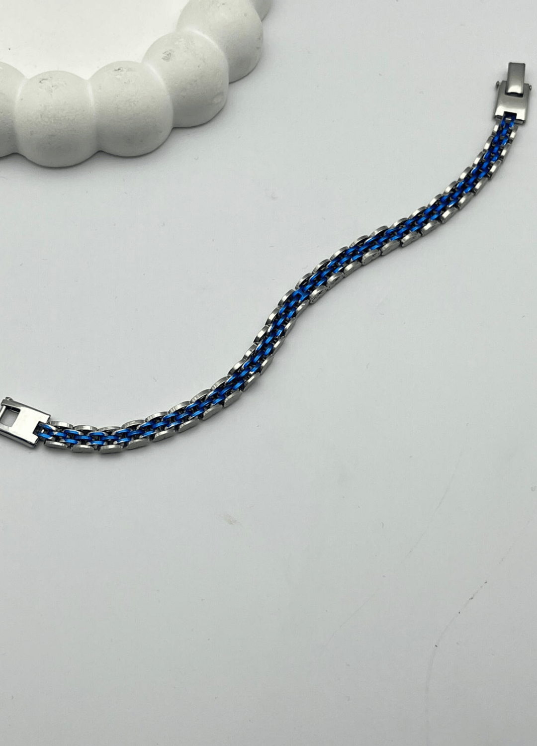 Çelik Silver Mavi Şeritli Erkek Rolex Bileklik - 26blke03