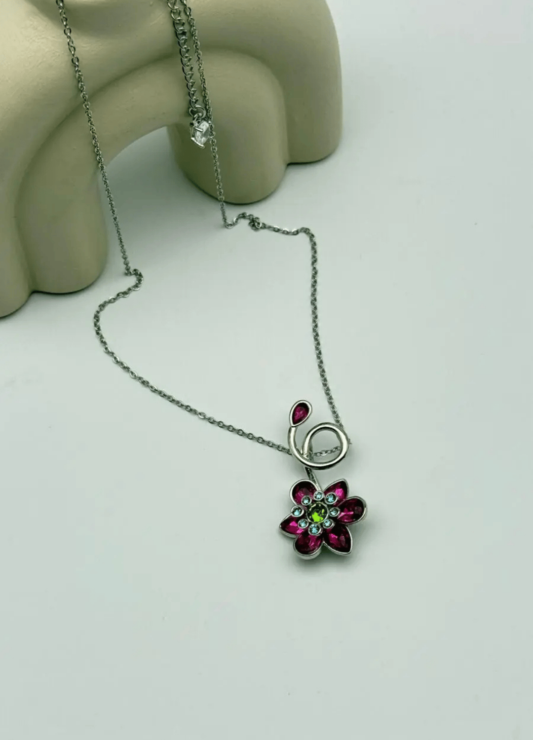 Çelik Silver Pembe Lydllia Kolye - 25-clkk254