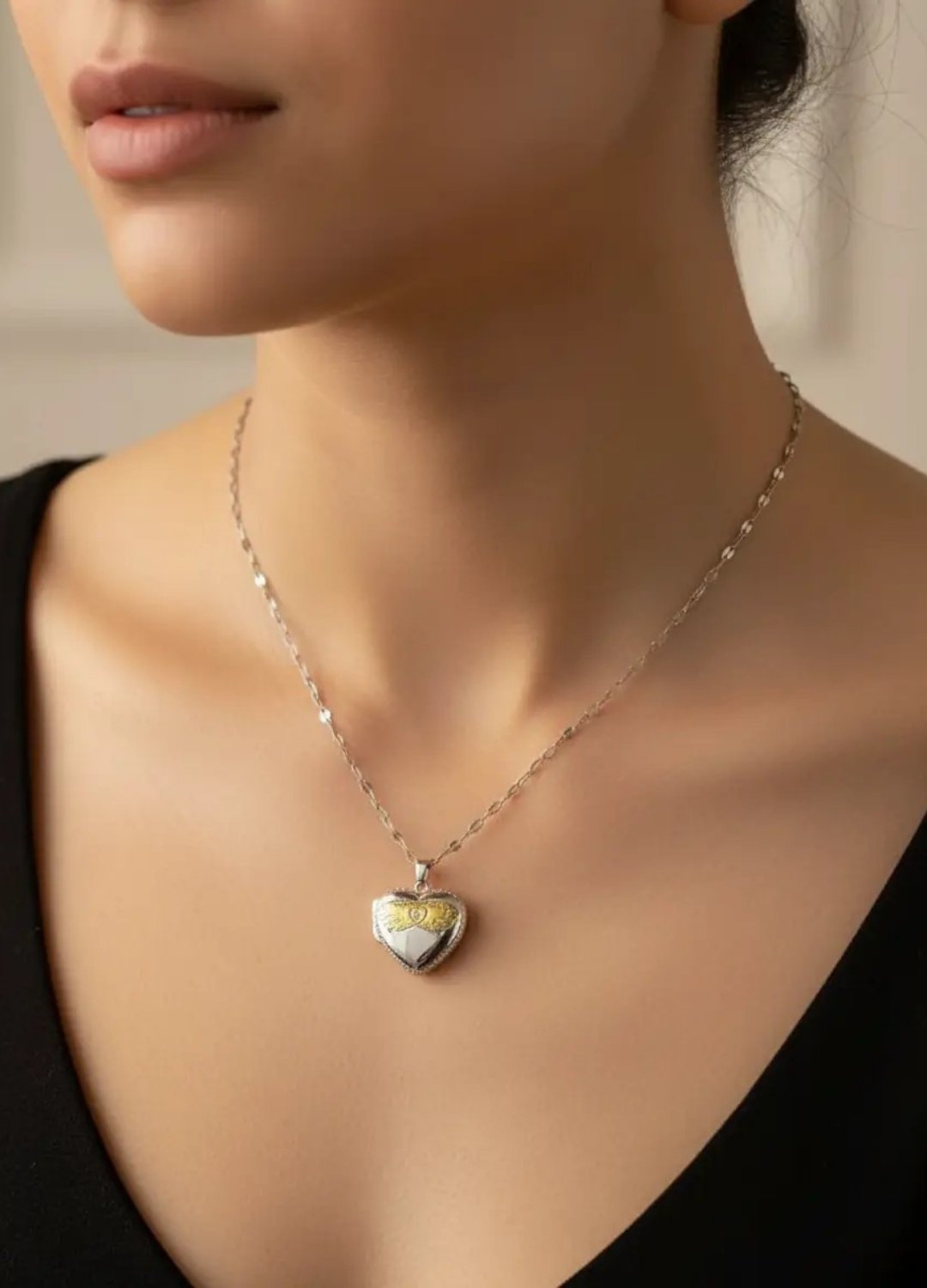 Çelik Silver Resimlik Kolye - 25-clkk102