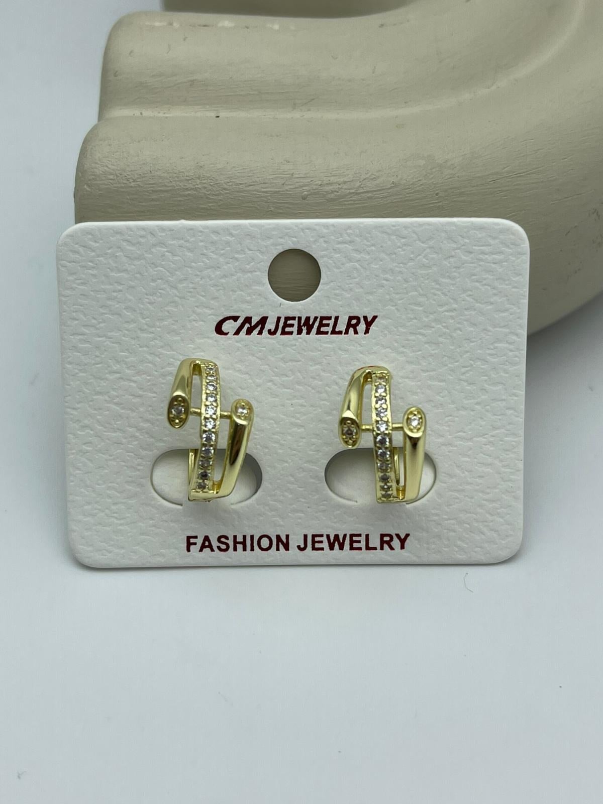 CM Taşlı Gold Küpe - 26cmkp15