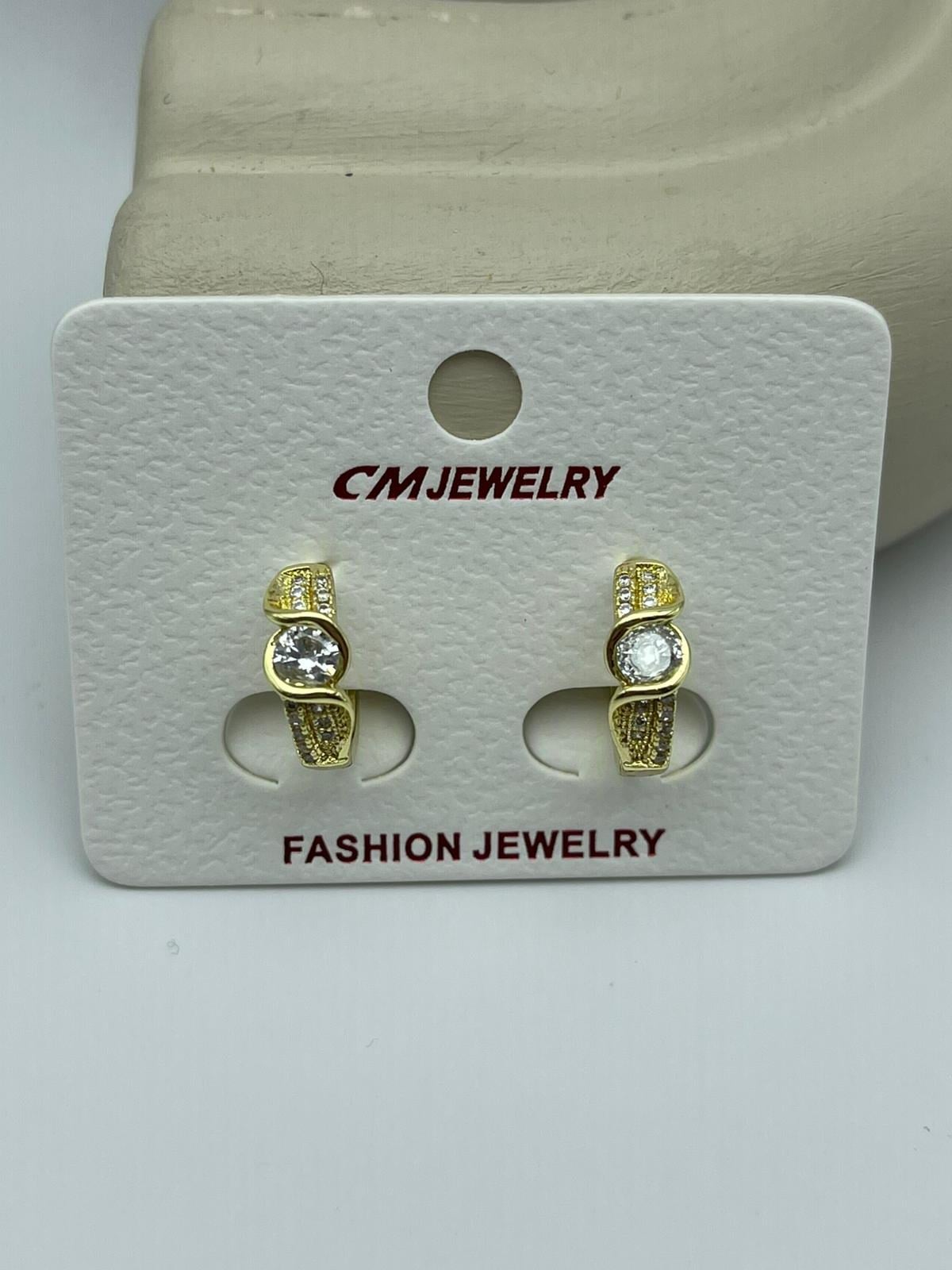 CM Taşlı Sarmaşık Gold Küpe - 26cmkp10