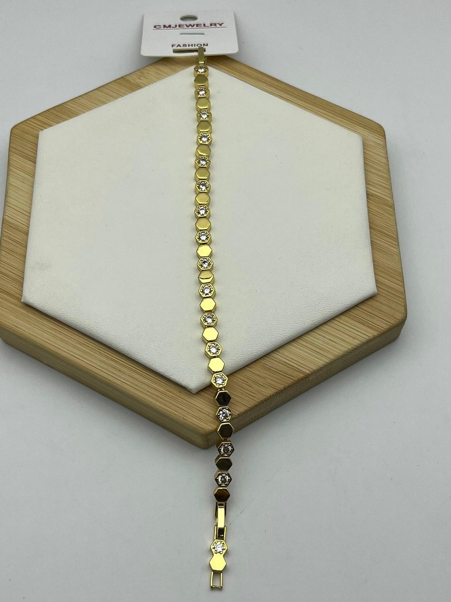 Petek Desenli Gold Bileklik - 26cmblk21