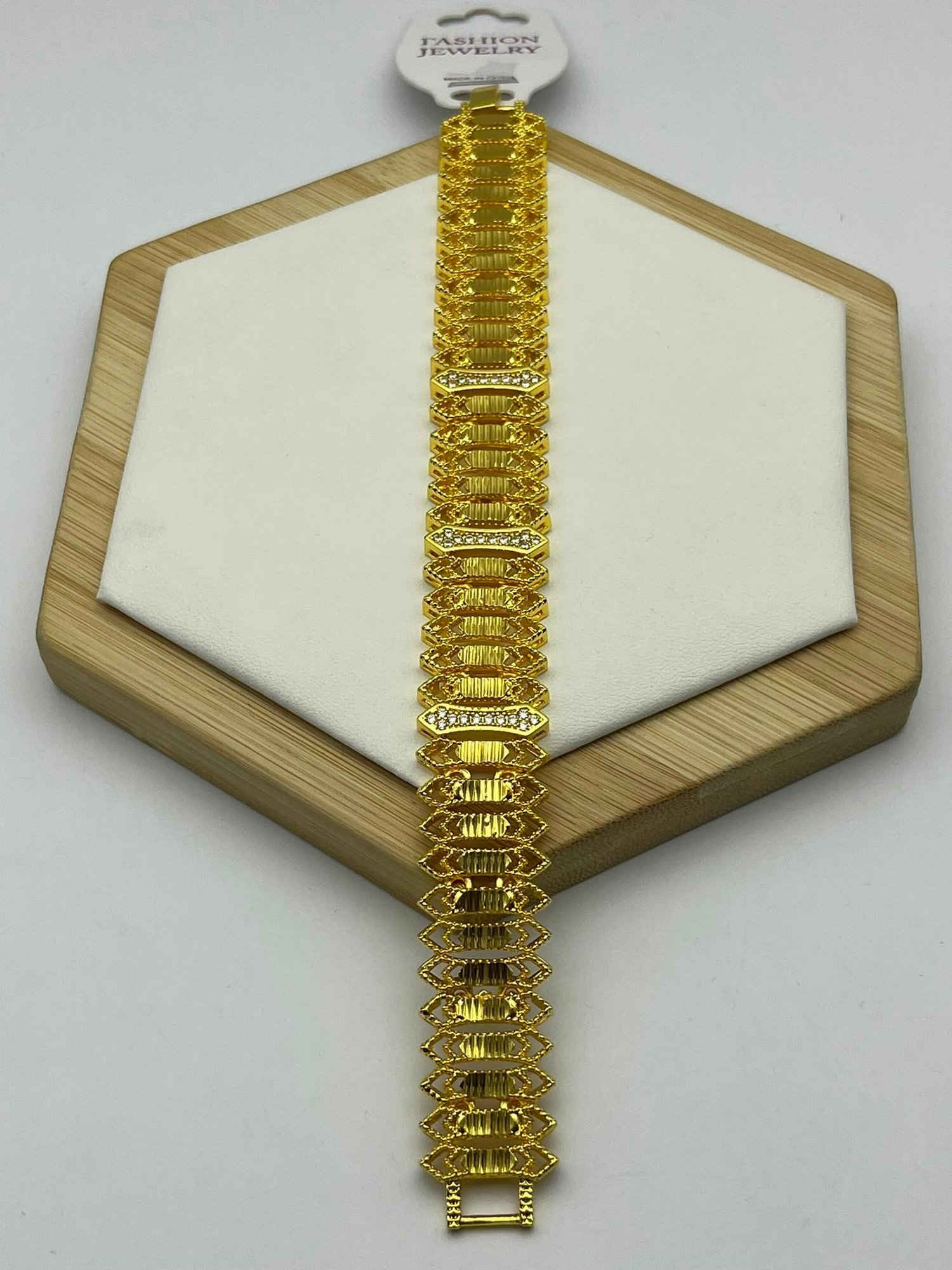 Taş Geçişli Gold Bileklik - 26_22kb24