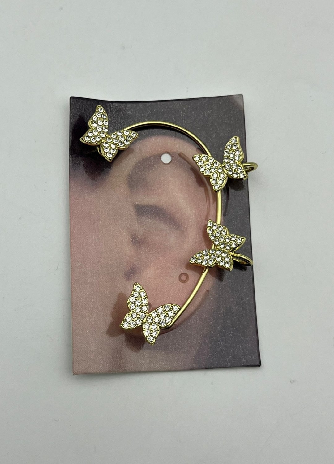 Vip Gold Taşlı Kelebek Earcuff Küpe - 26ear31