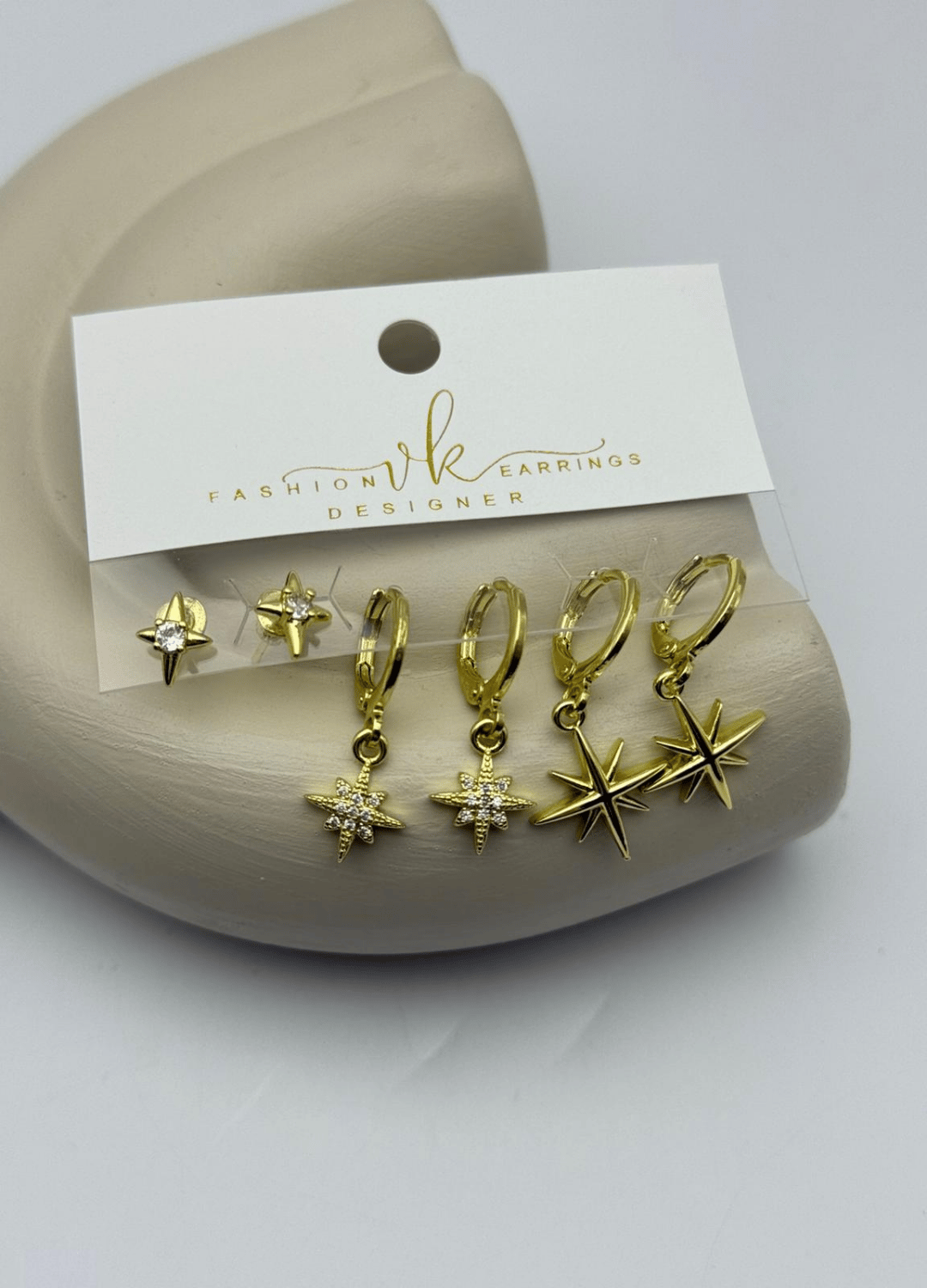 Vip Gold Yıldız 6'lı Küpe - 26vipkp48