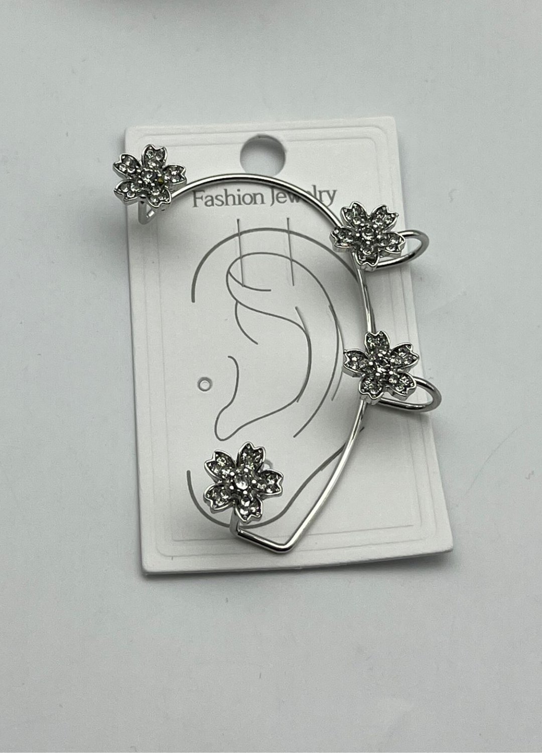 Vip Silver Çiçekli Earcuff Küpe - 26ear27