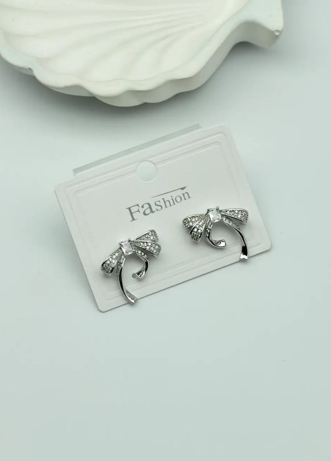 Vip Silver Taşlı Fiyonk Küpe - 25-vip95
