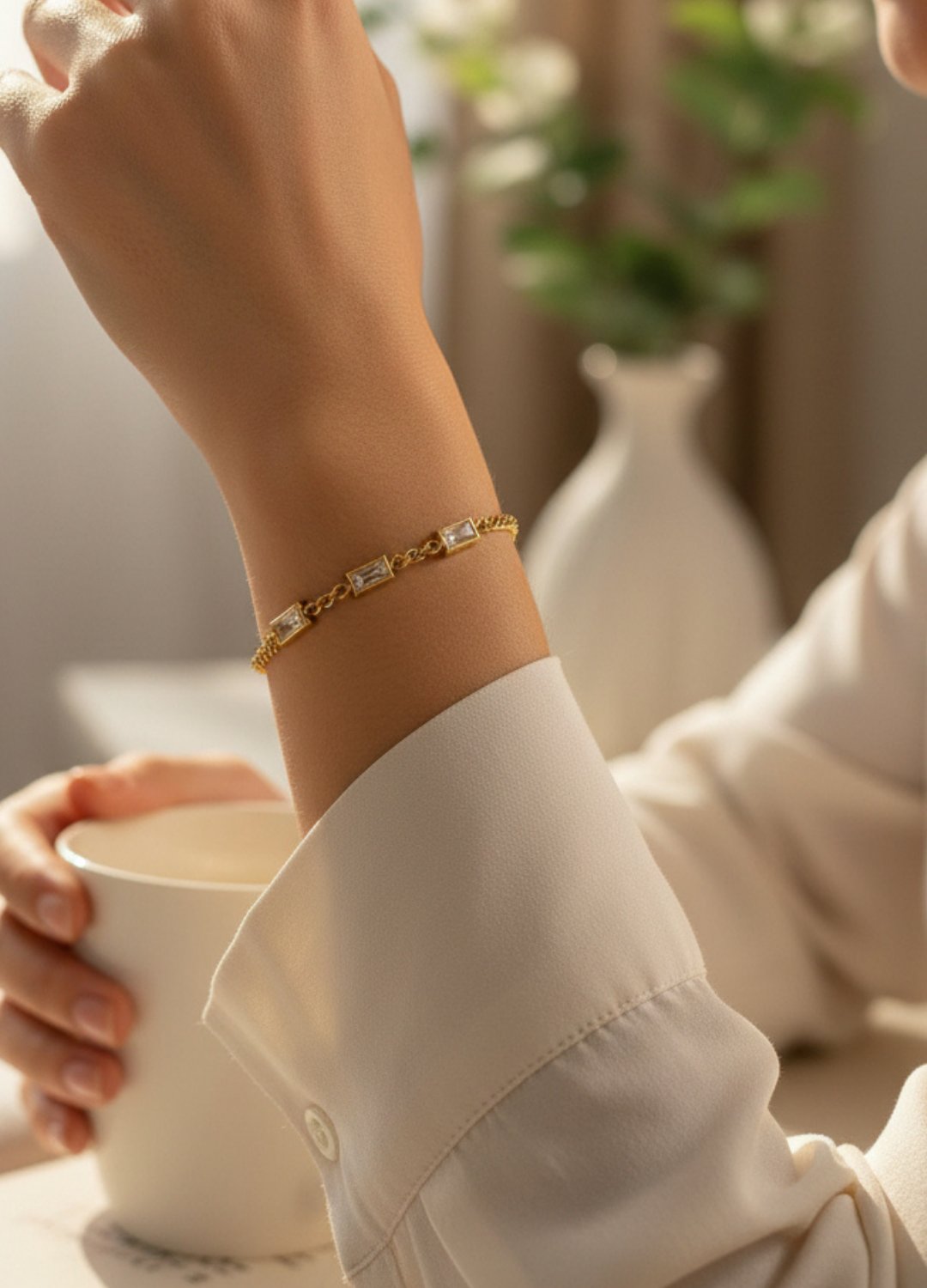 Xuping Gold Baget Taşlı Tasarım Bileklik - 26xpb03