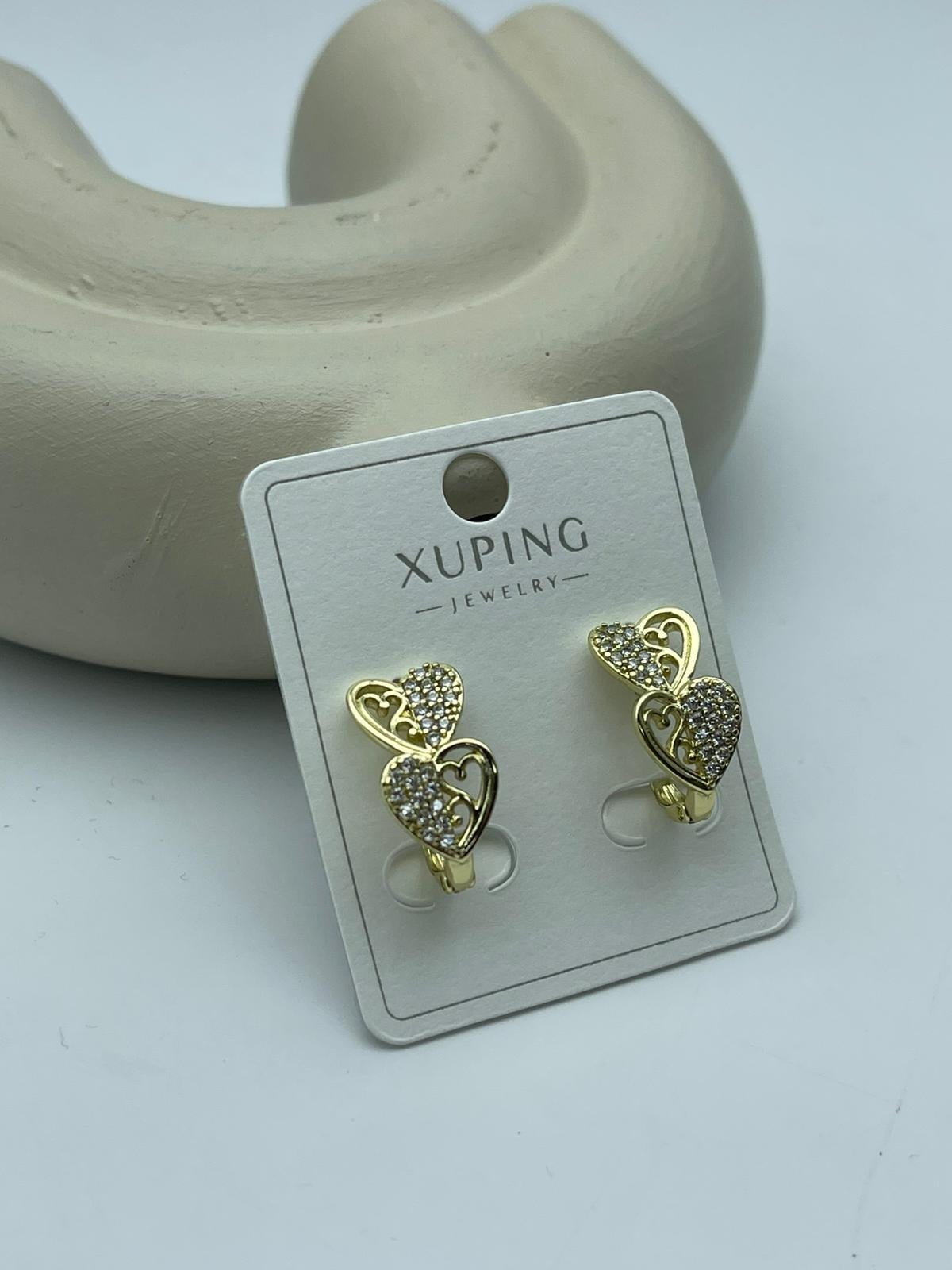 Xuping Gold Çelik Taşlı Kalp Küpe - 26xpkp14
