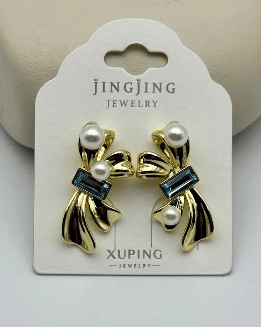 Xuping Gold İncili Fiyonk Küpe - 25-xpkp309