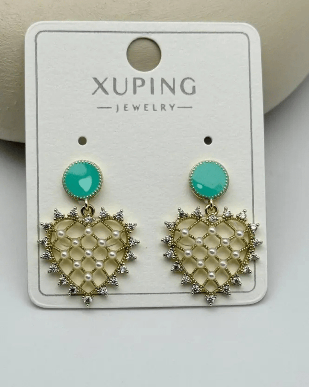 Xuping Gold İncili Kalp Küpe - 25-xpkp300