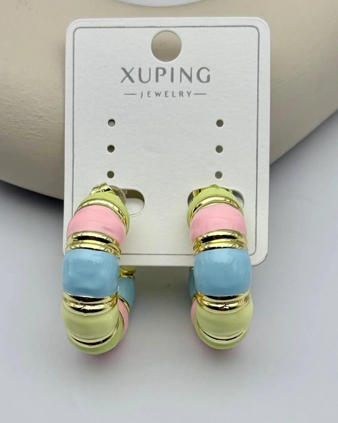 Xuping Gold Renkli Bombeli Küpe - 25-blk338