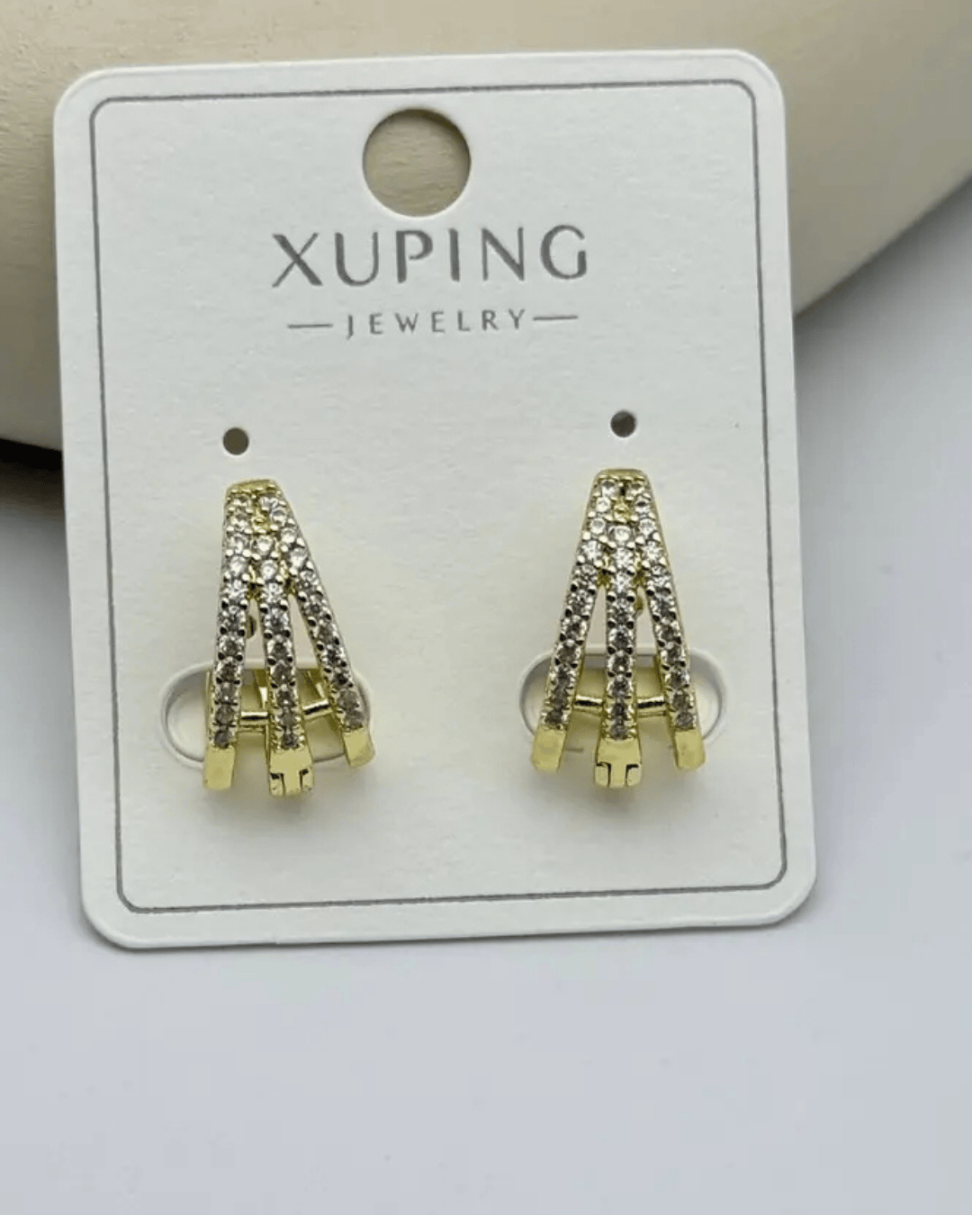 Xuping Gold Taşlı 3'lü Görünümlü Küpe - 25-xpkp291